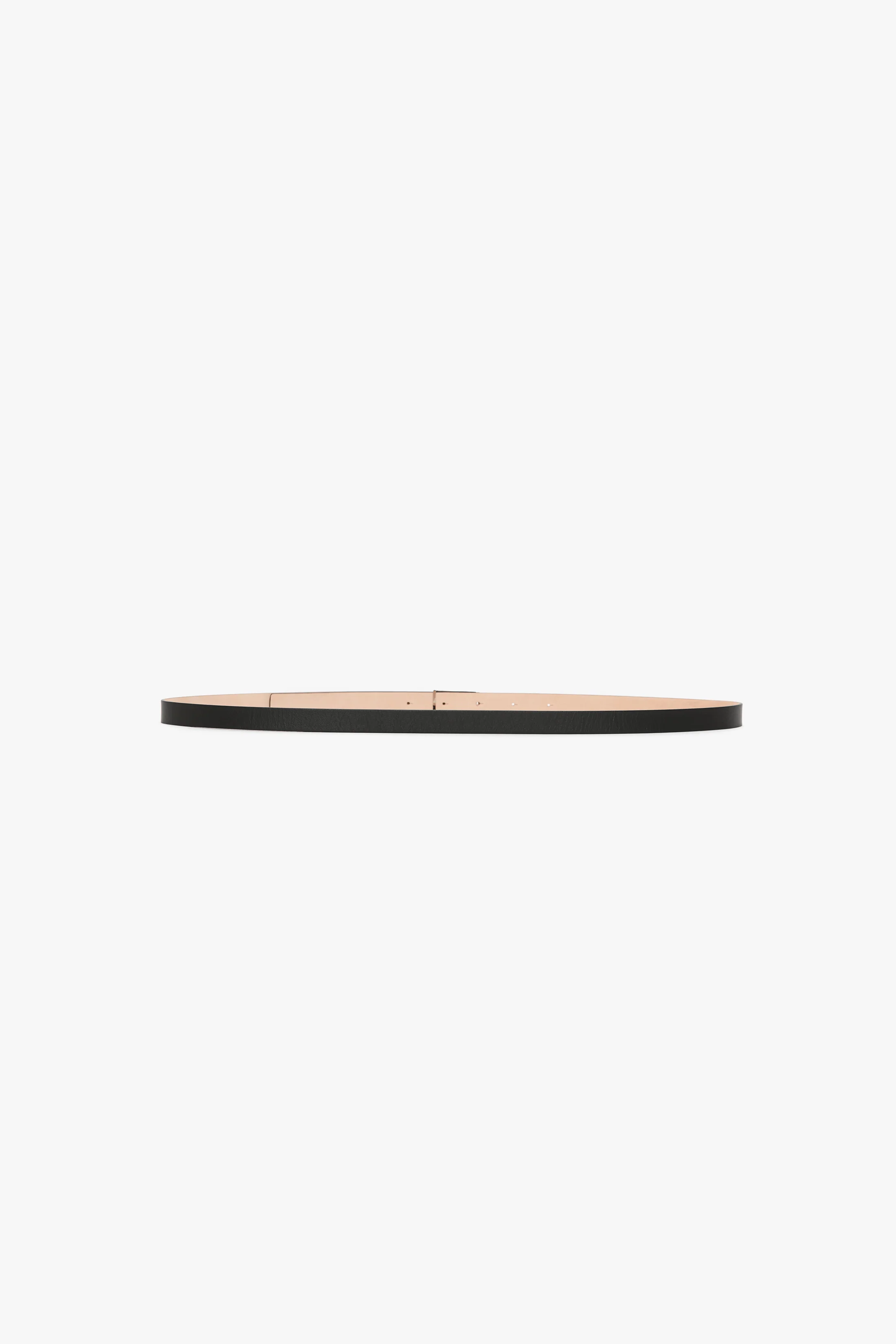 Silver Buckle Micro Dorian Belt In Black Grained Leather - XNAUWBI