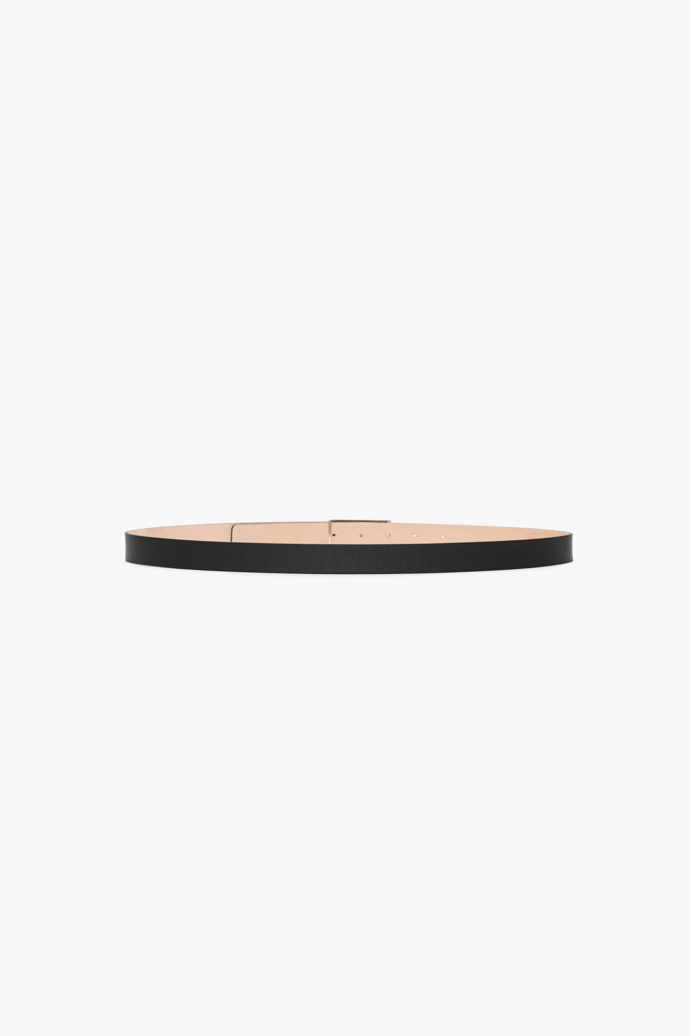 Silver Buckle Dorian Belt In Black Grained Leather - XNAUWBI