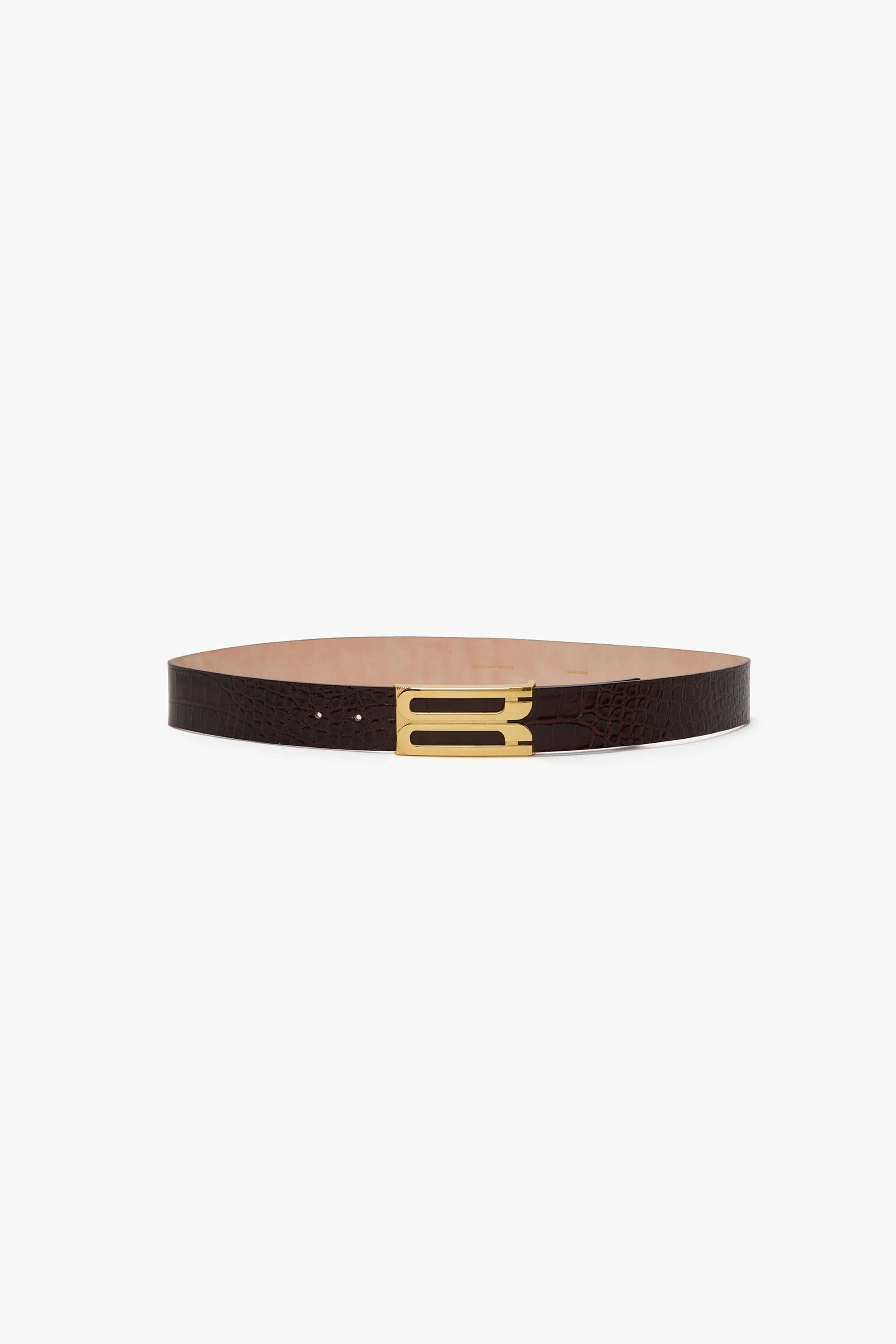 Jumbo Dorian Belt In Dark Brown Croc Embossed Leather - XNAUWBI