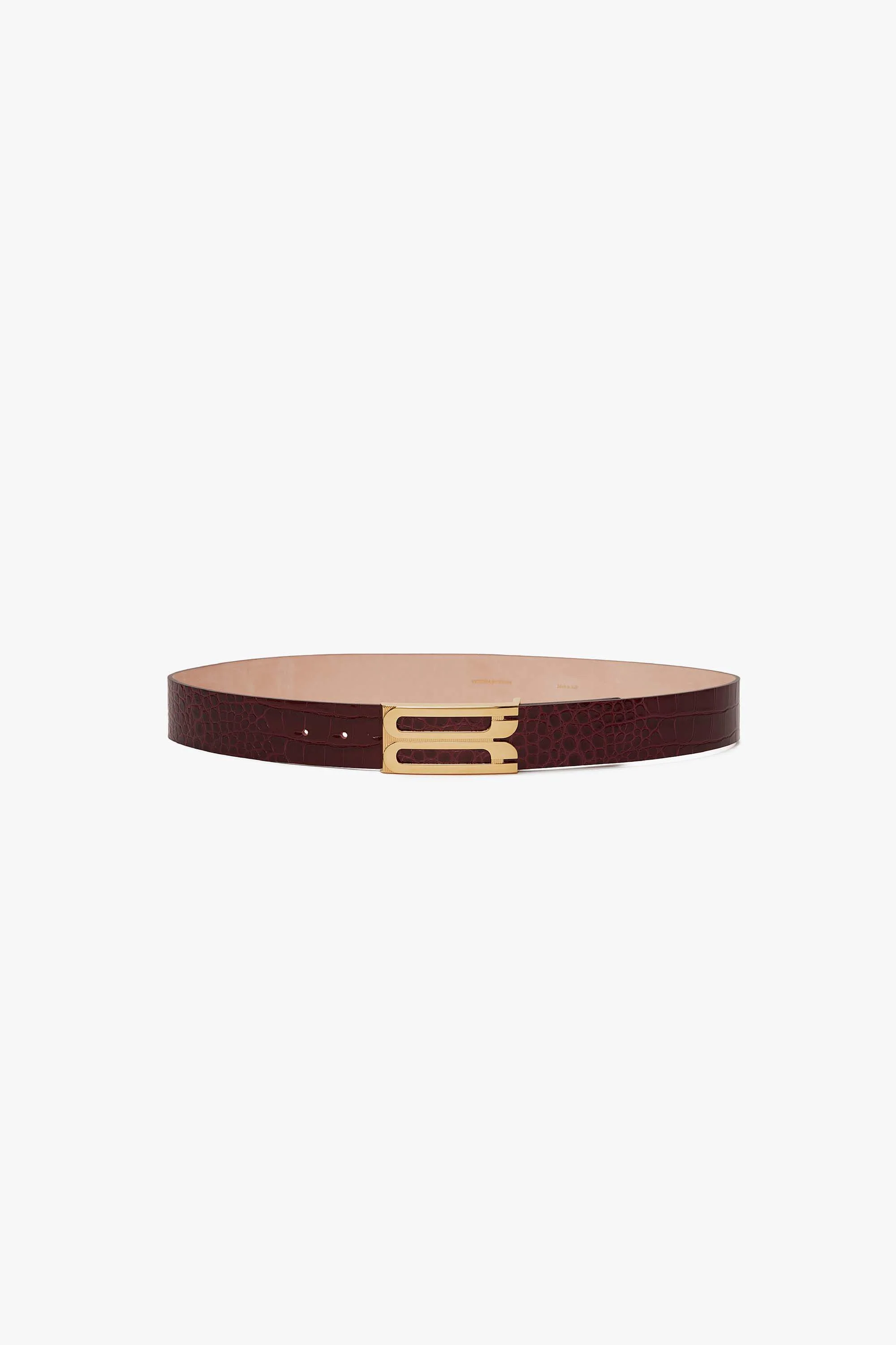 Jumbo Dorian Belt In Burgundy Croc Embossed Calf Leather - XNAUWBI