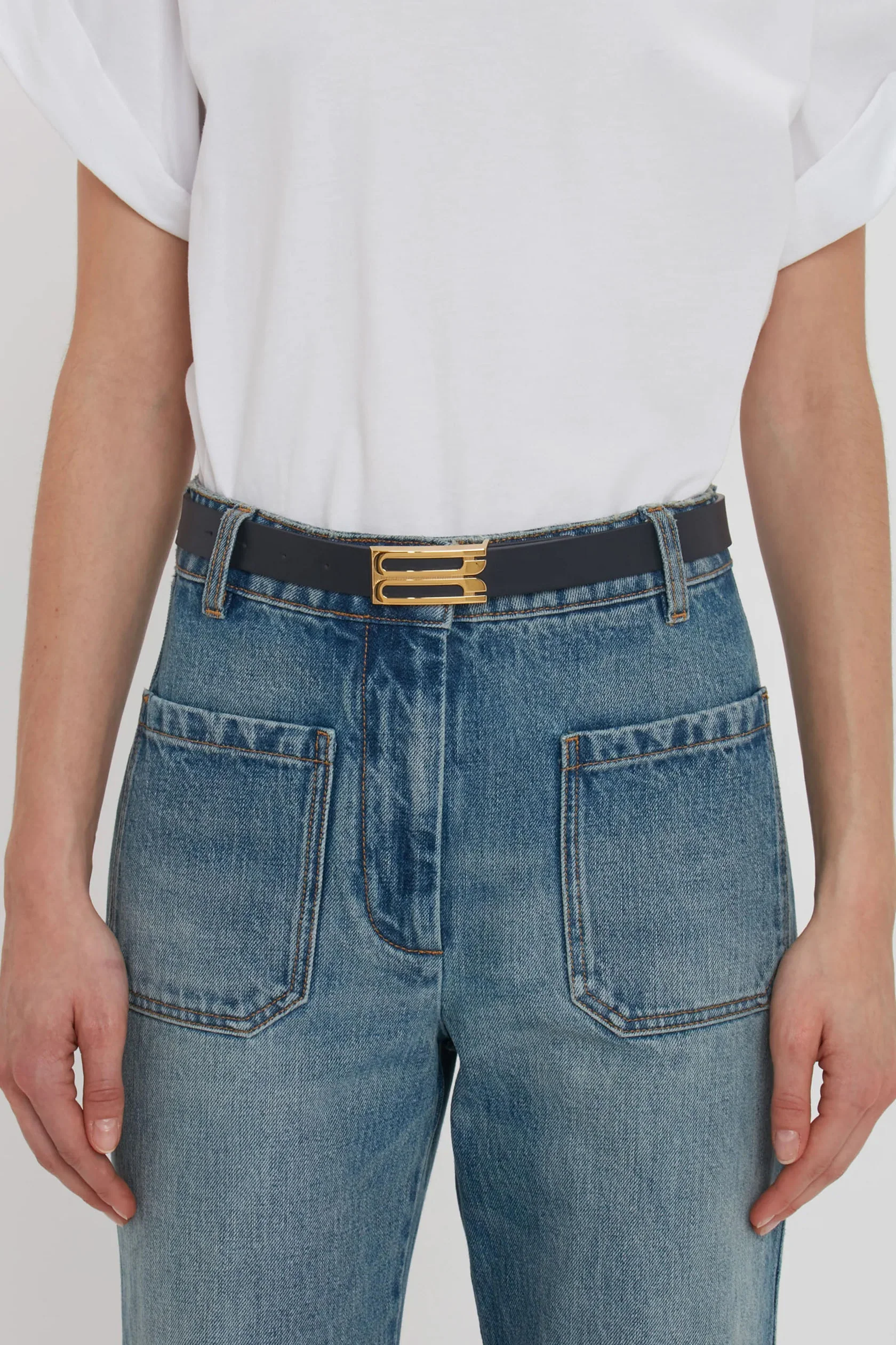 Dorian Belt In Midnight Navy Leather - XNAUWBI