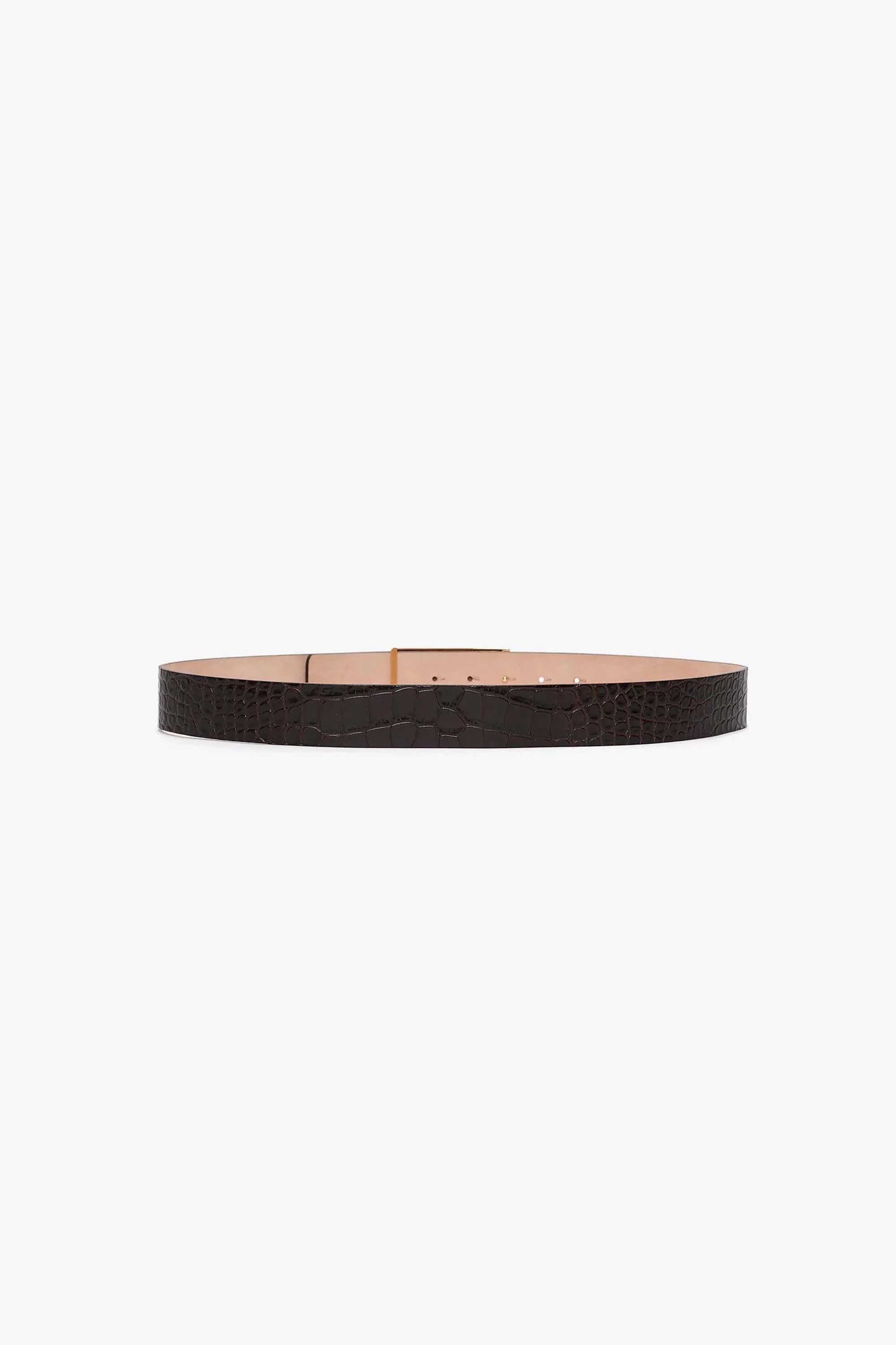 Jumbo Dorian Belt In Espresso Croc Embossed Calf Leather - XNAUWBI