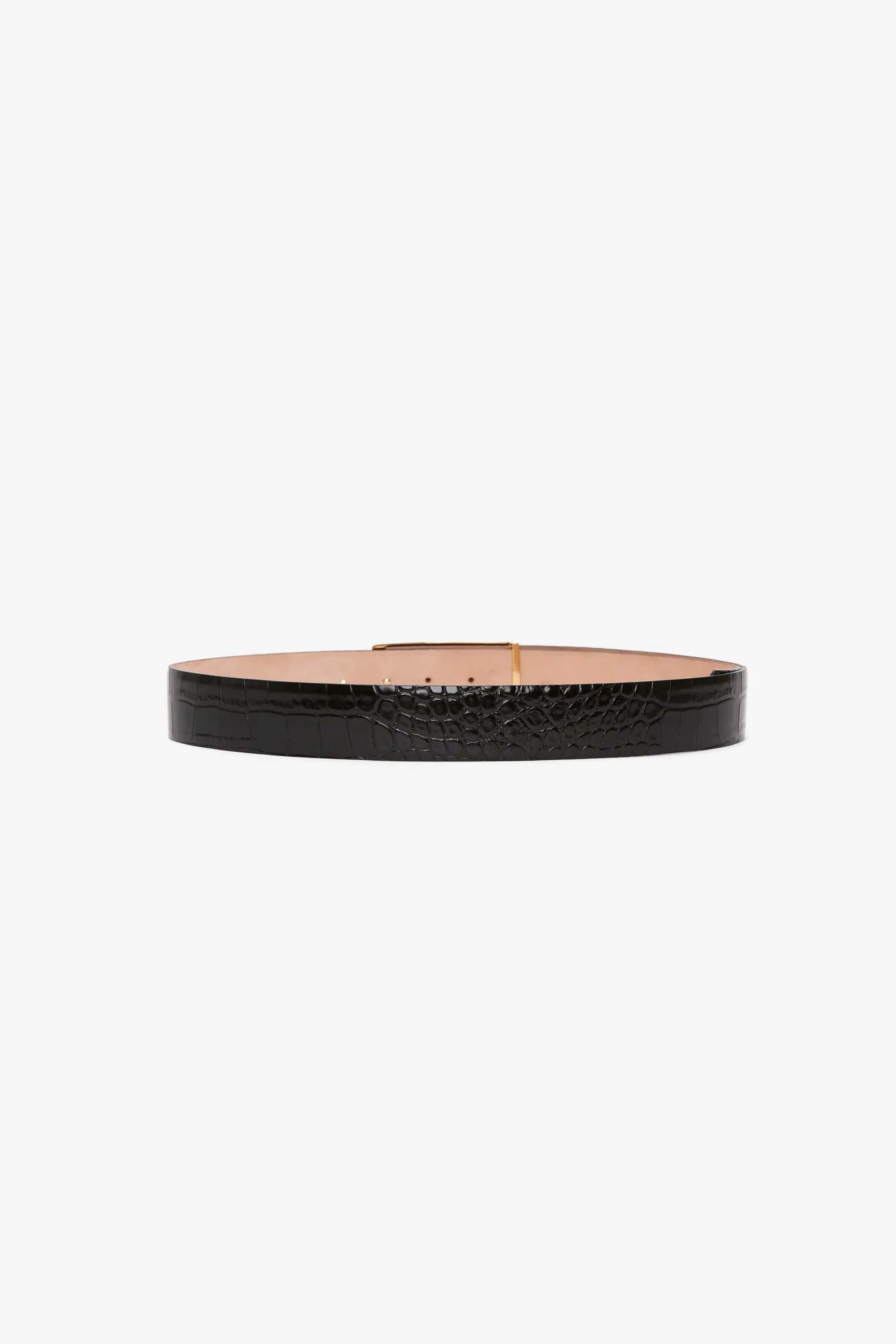 Jumbo Dorian Belt In Black Croc Embossed Calf Leather - XNAUWBI