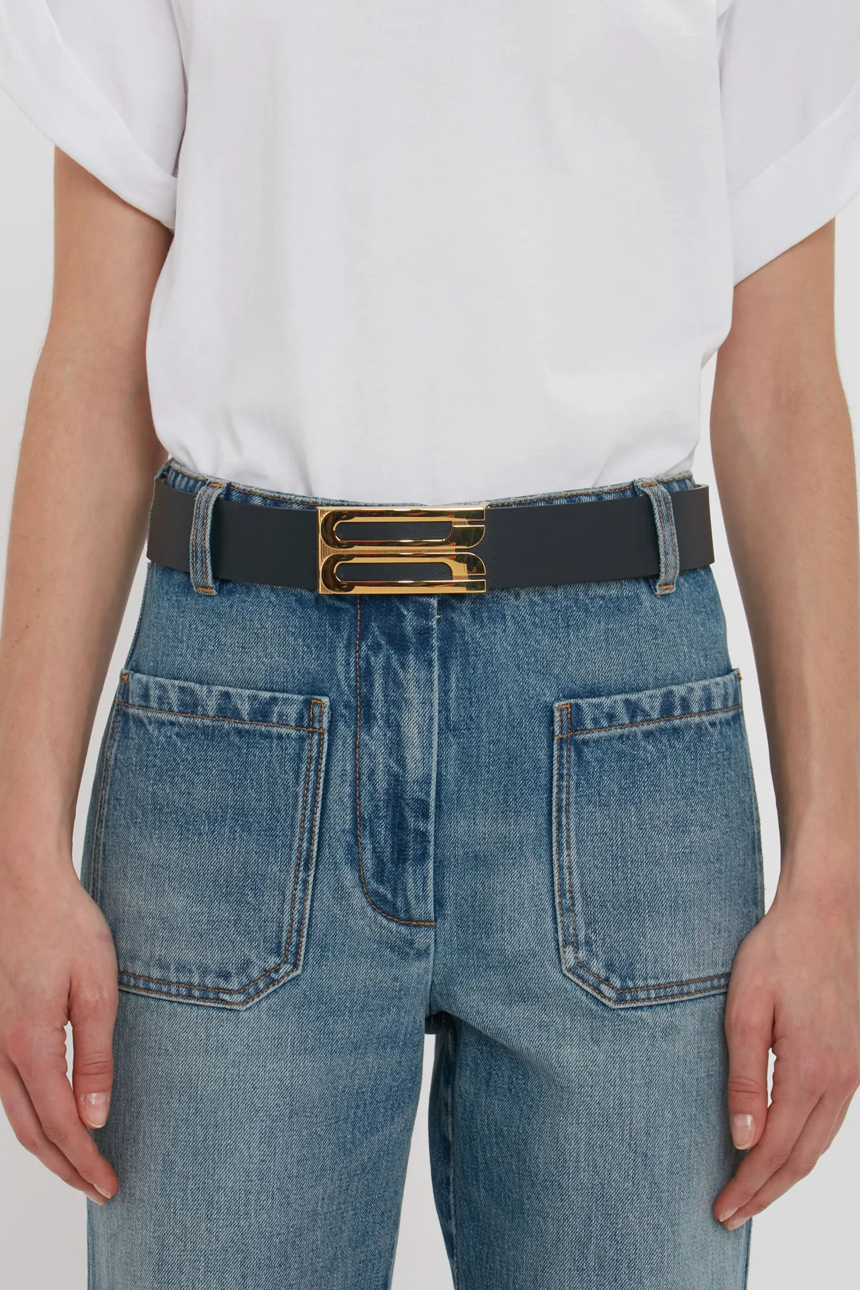 Jumbo Dorian Belt In Navy Leather - XNAUWBI