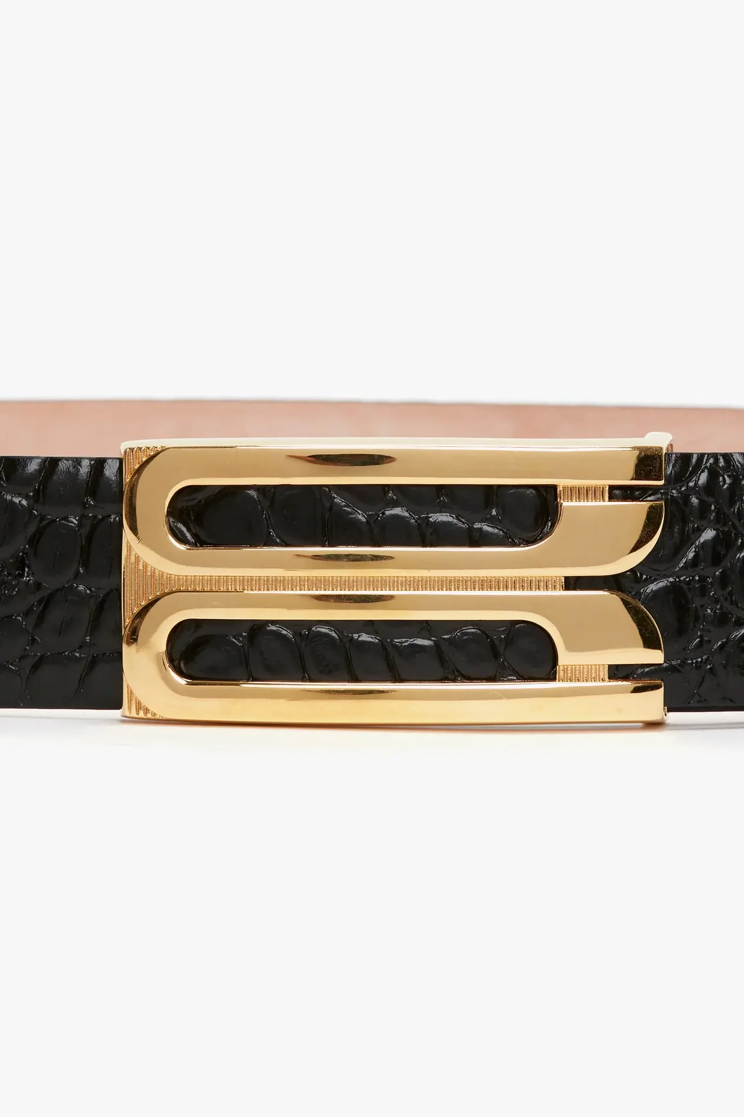 Jumbo Dorian Belt In Black Croc Embossed Calf Leather - XNAUWBI