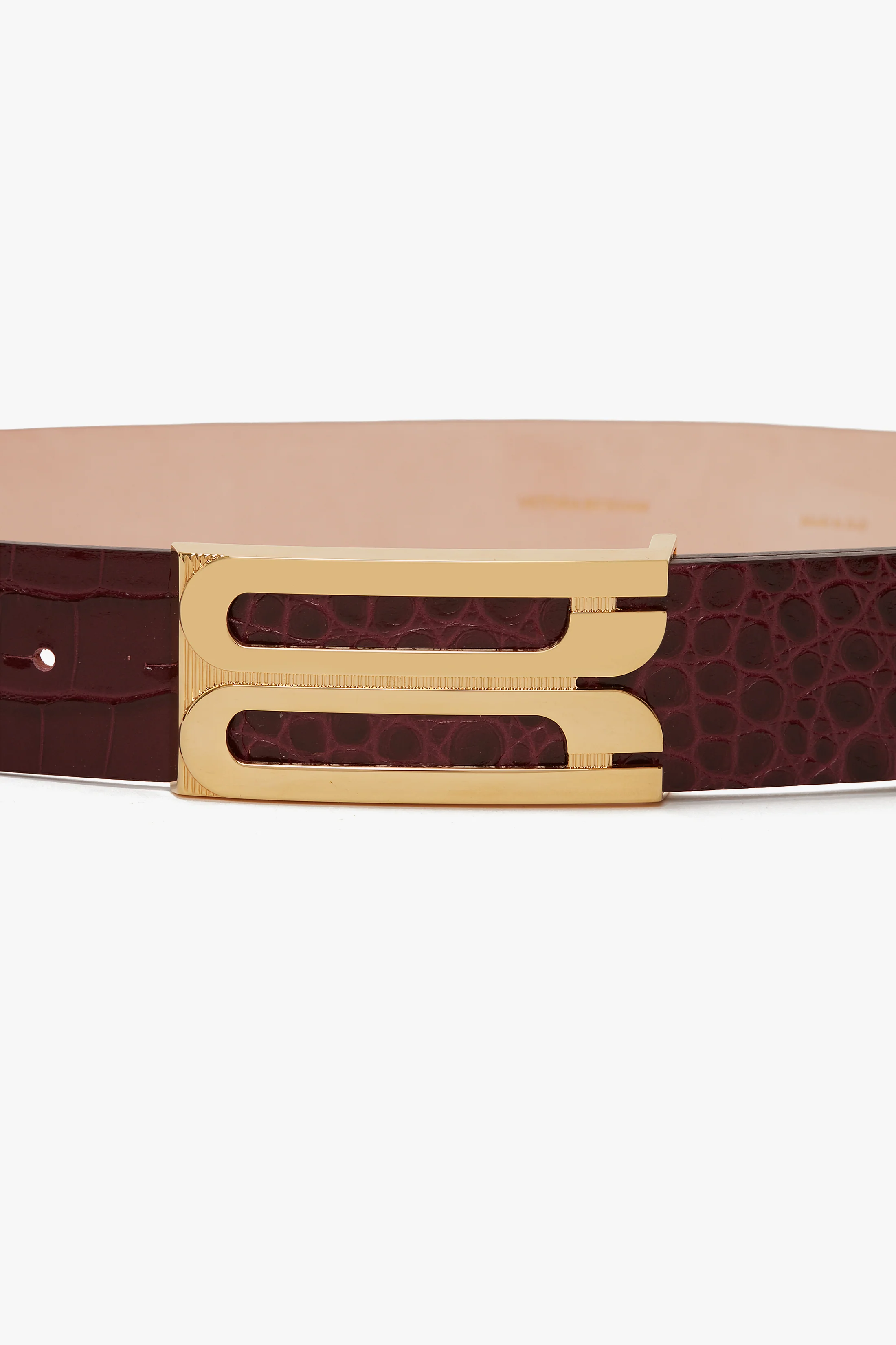 Jumbo Dorian Belt In Burgundy Croc Embossed Calf Leather - XNAUWBI
