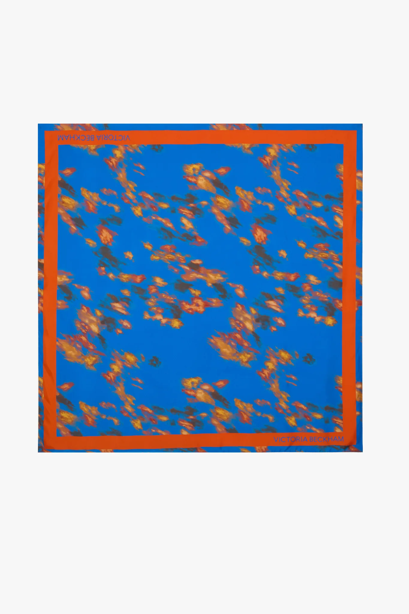 Foulard In Blue Abstract Floral Print - XNAUWBI