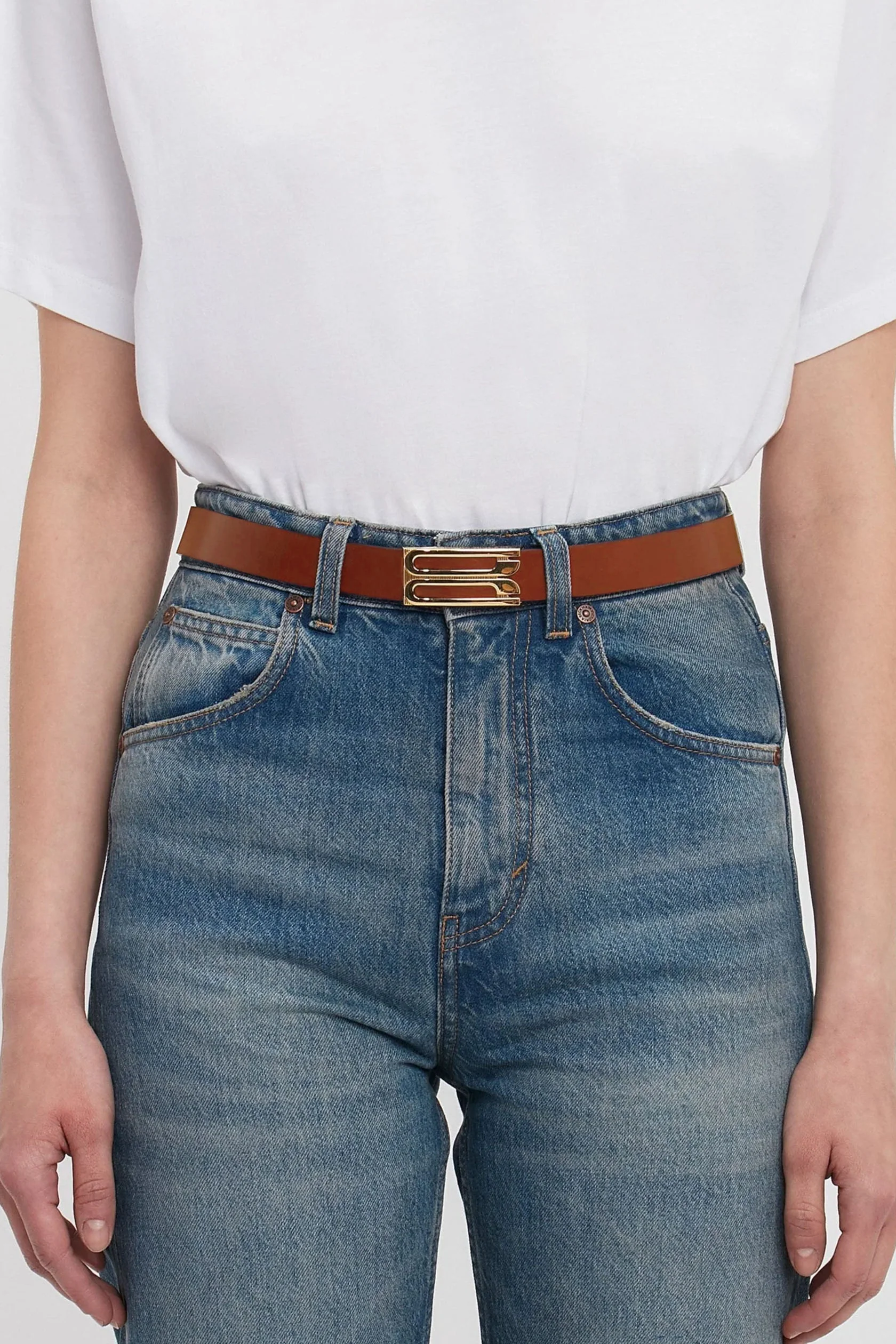 Dorian Belt In Tan Glossed Leather - XNAUWBI