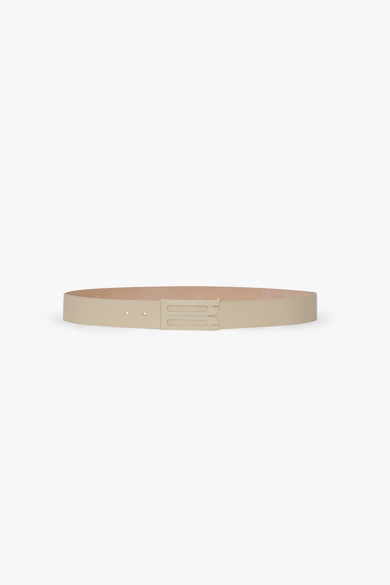 Tonal Jumbo Frame Belt In Ivory Smooth Leather - XNAUWBI