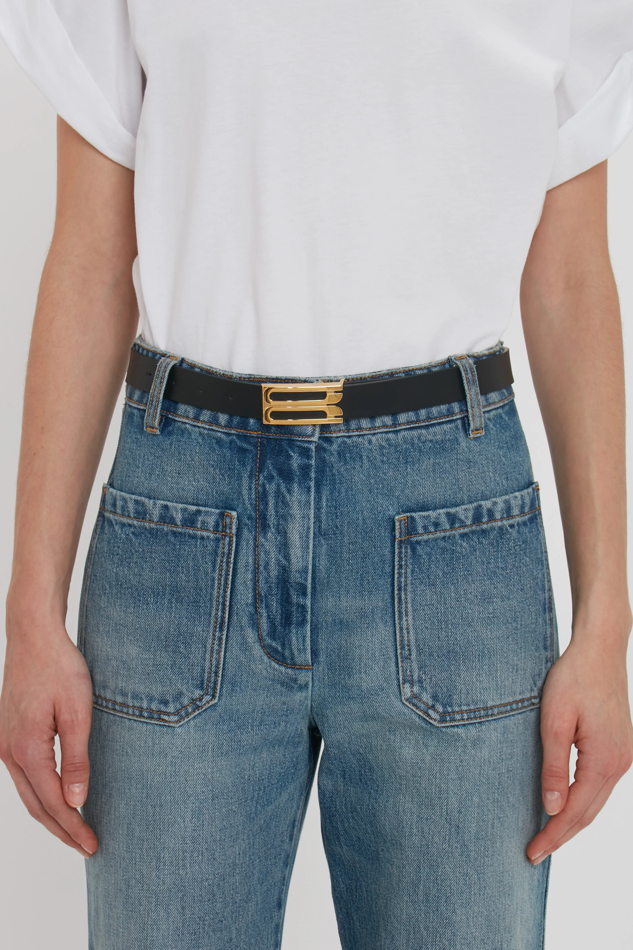 Dorian Belt In Navy Leather - XNAUWBI