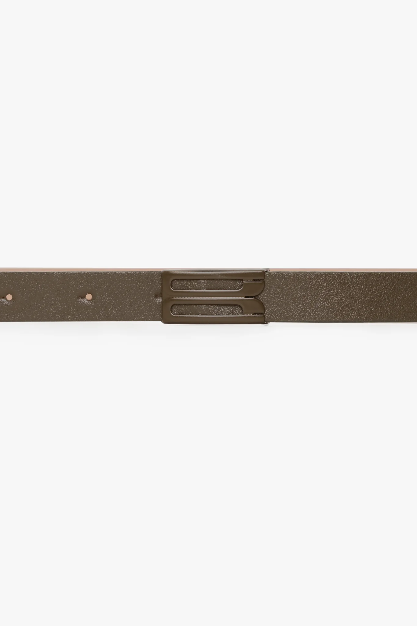 Tonal Micro Dorian Belt In Dark Khaki Smooth Leather - XNAUWBI