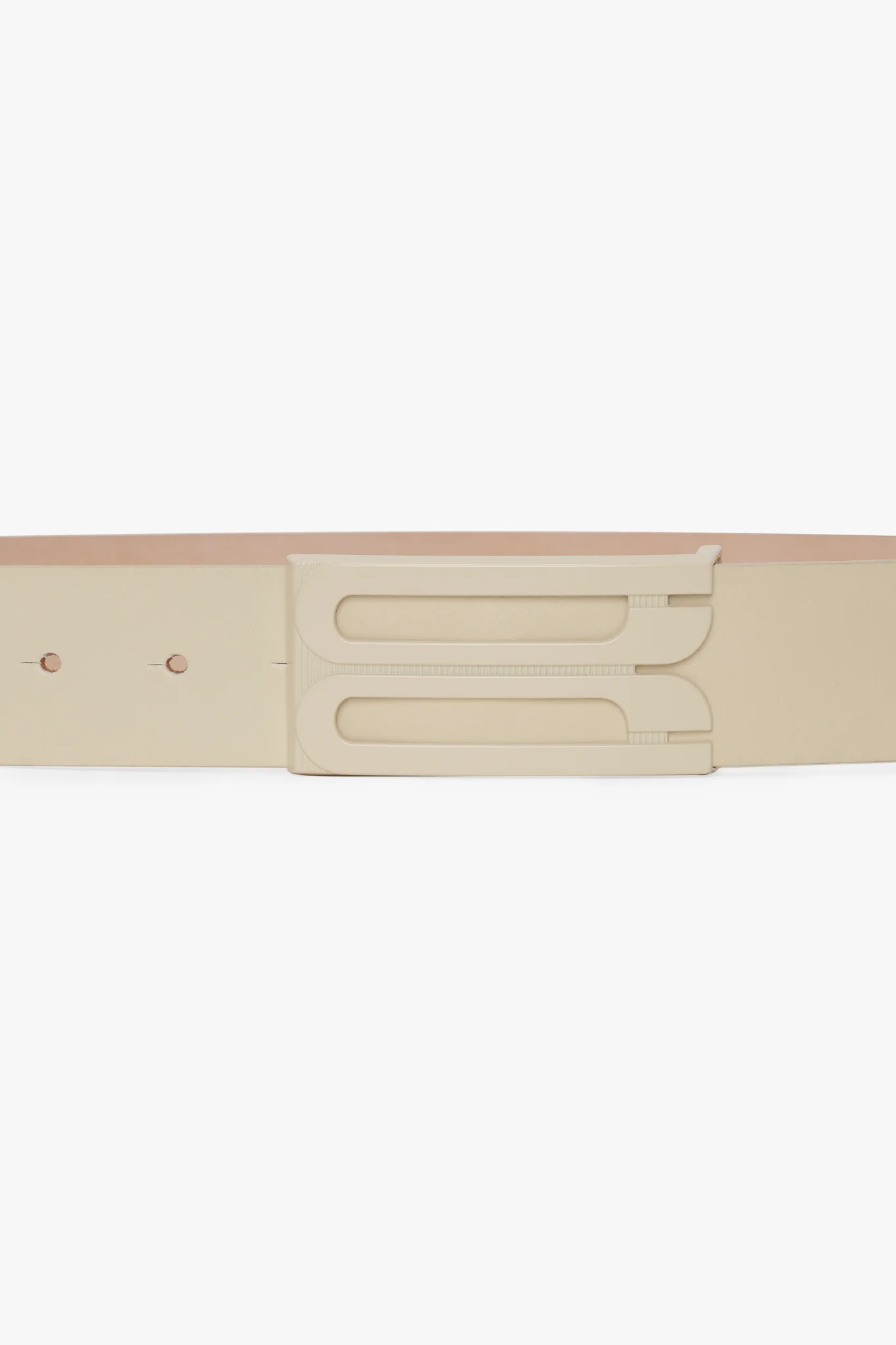 Tonal Jumbo Frame Belt In Ivory Smooth Leather - XNAUWBI