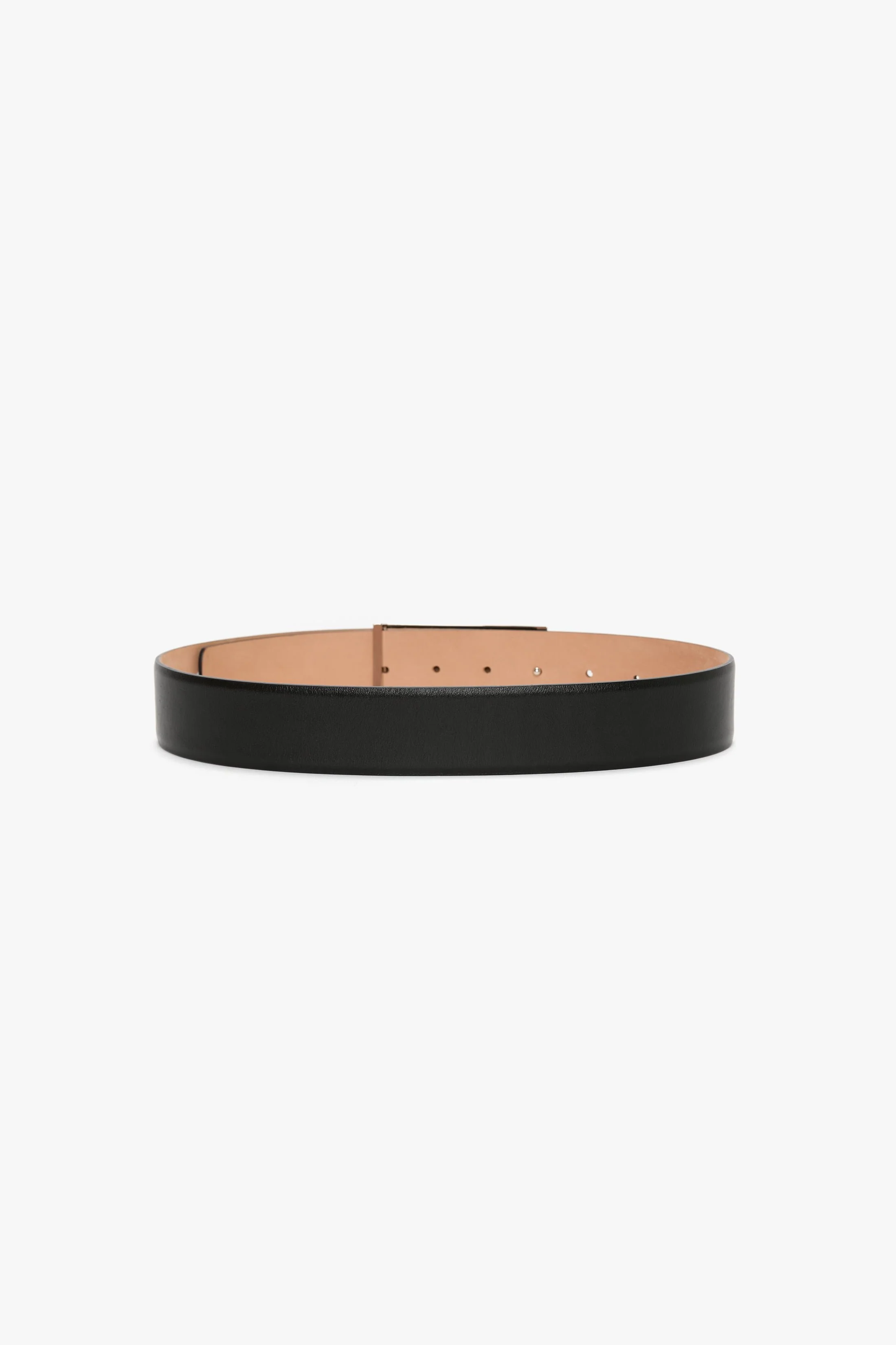 Silver Buckle Jumbo Dorian Belt In Black Grained Leather - XNAUWBI