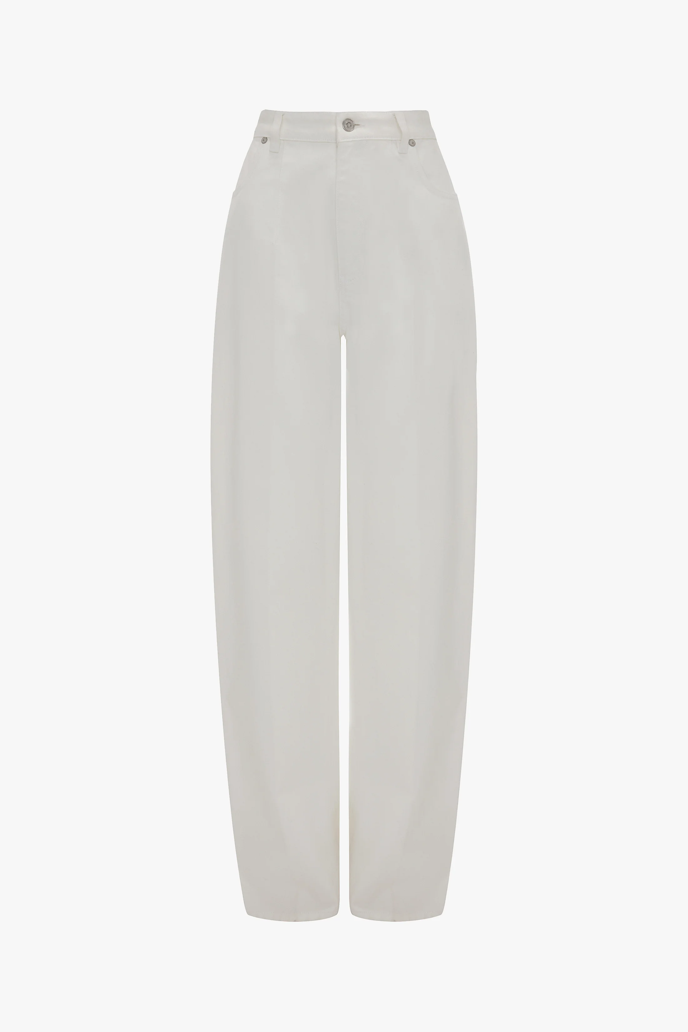 High Waisted Cinched Jean In Washed White - XNAUWBI