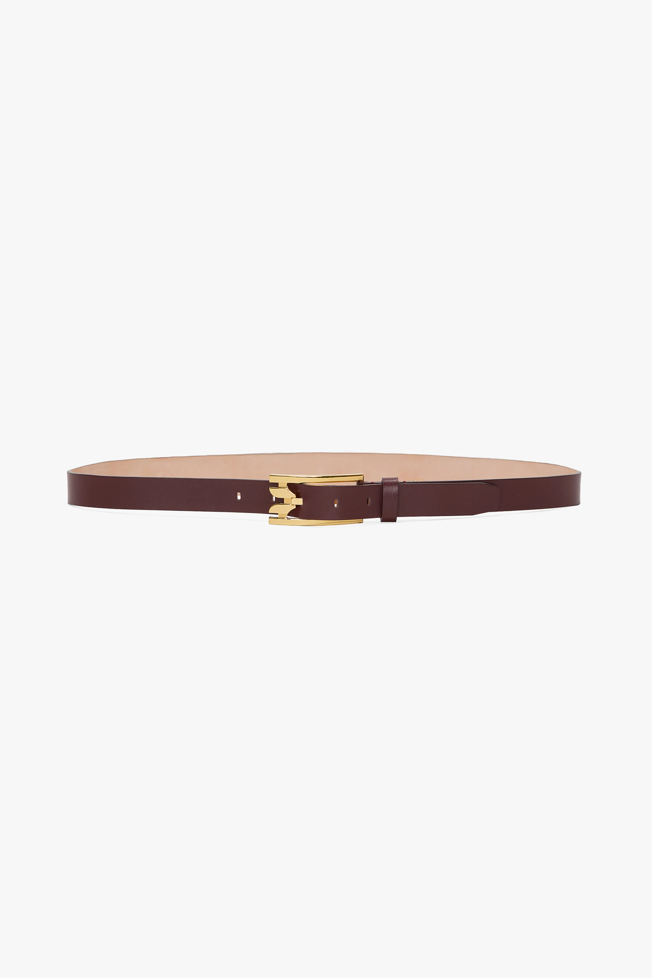 Pin-Buckle Belt In Burgundy Smooth Leather - XNAUWBI