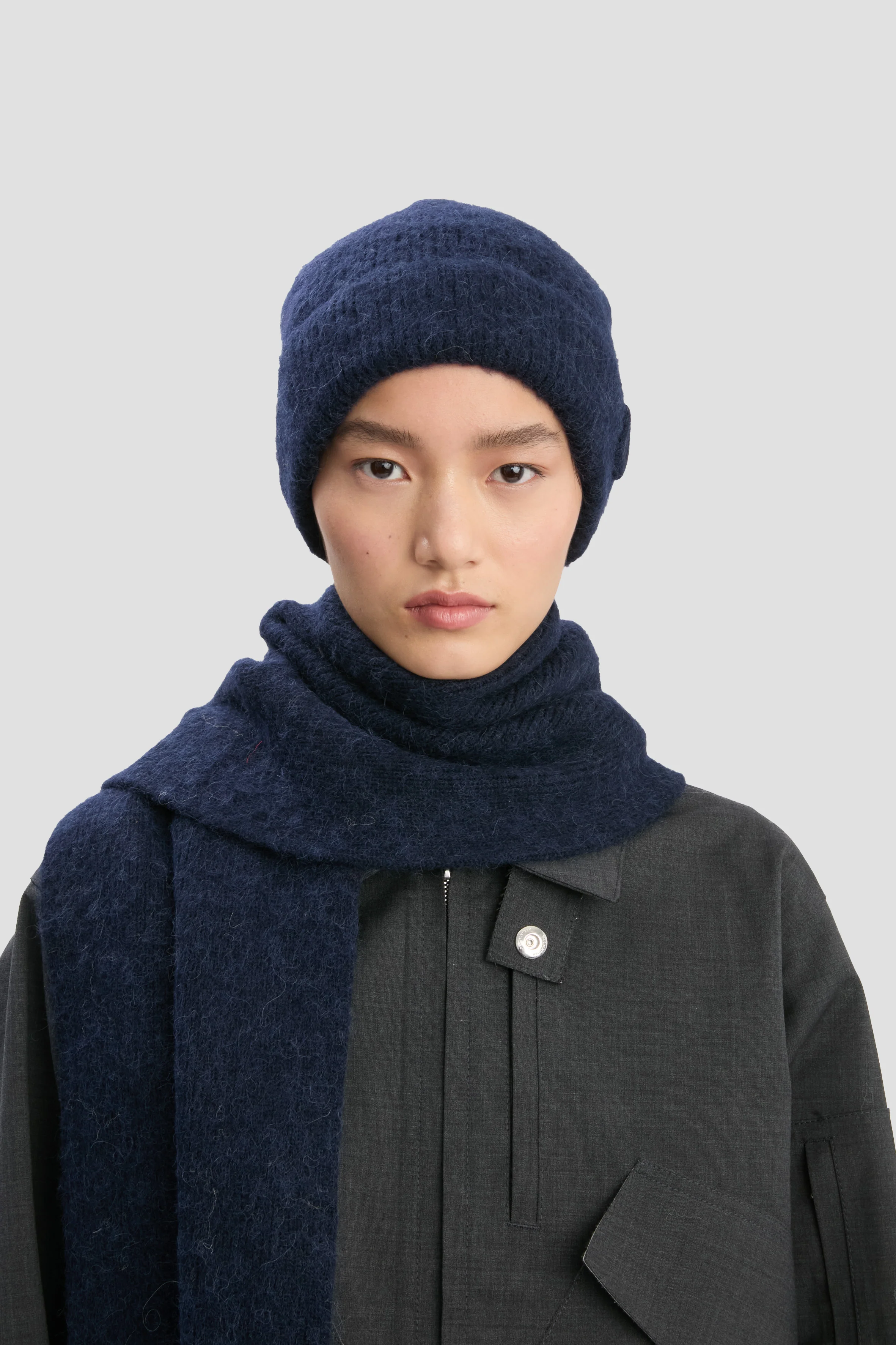 Alpaca Hat In Navy - XNAUWBI