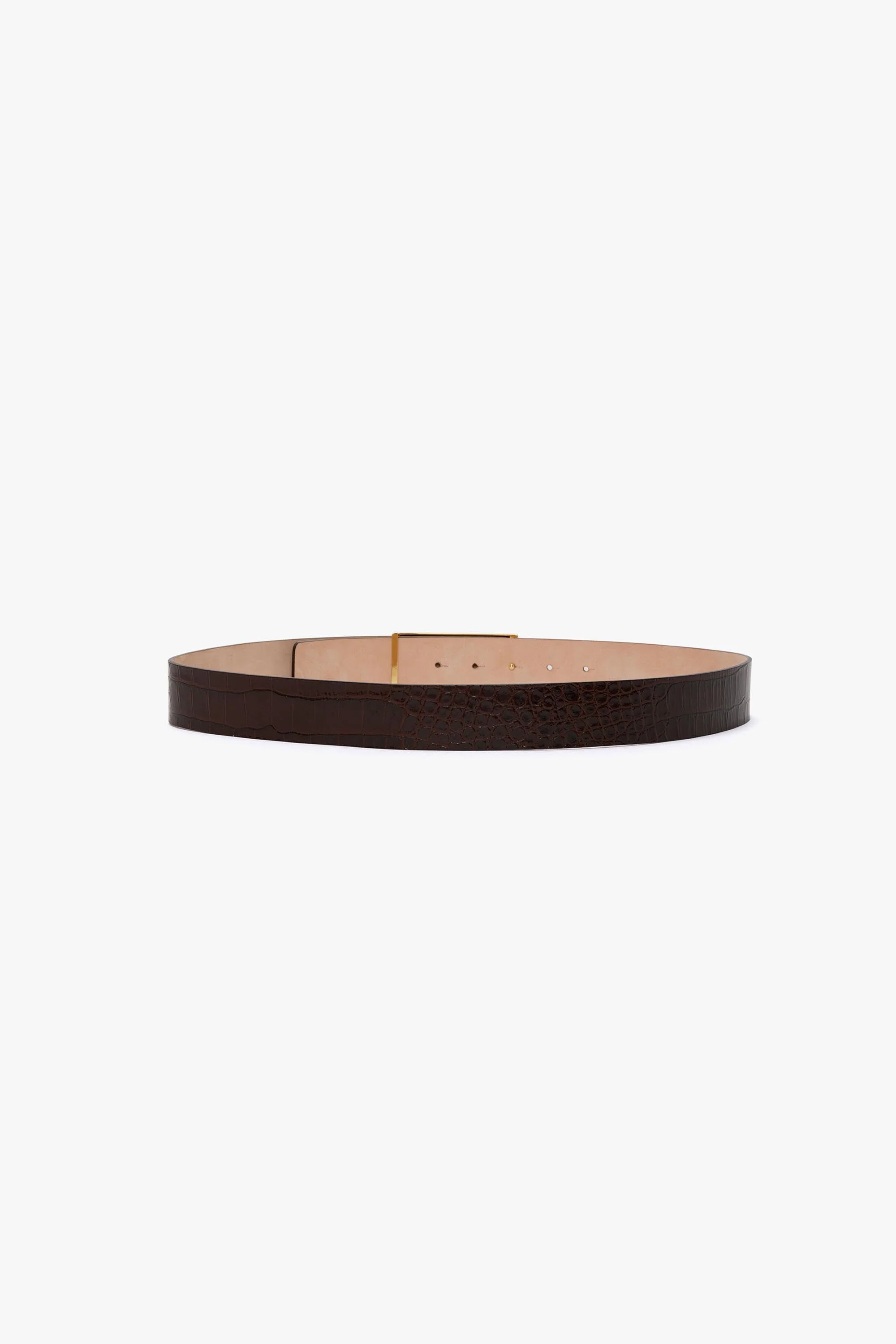 Jumbo Dorian Belt In Dark Brown Croc Embossed Leather - XNAUWBI