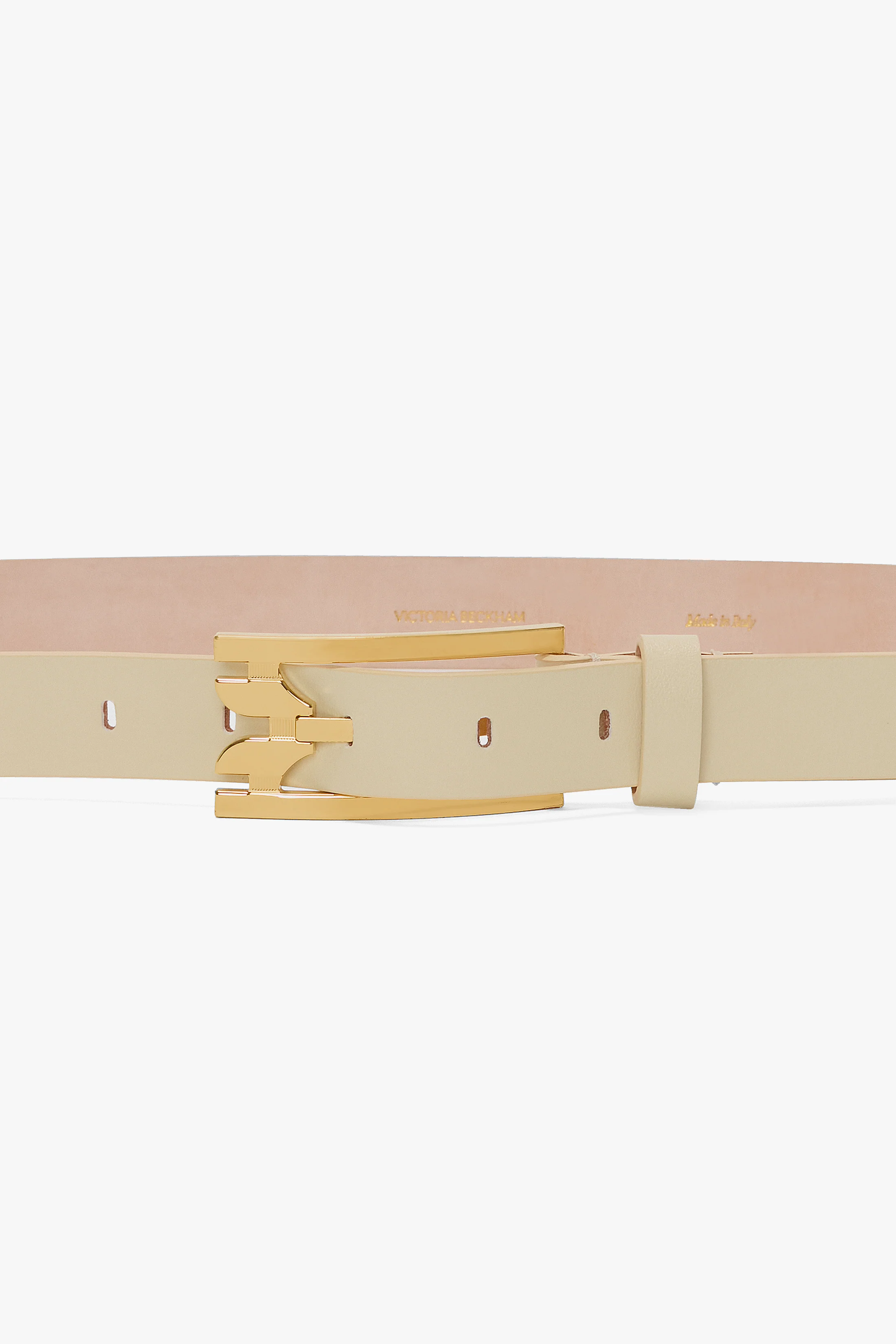 Pin-Buckle Belt In Ivory Smooth Leather - XNAUWBI