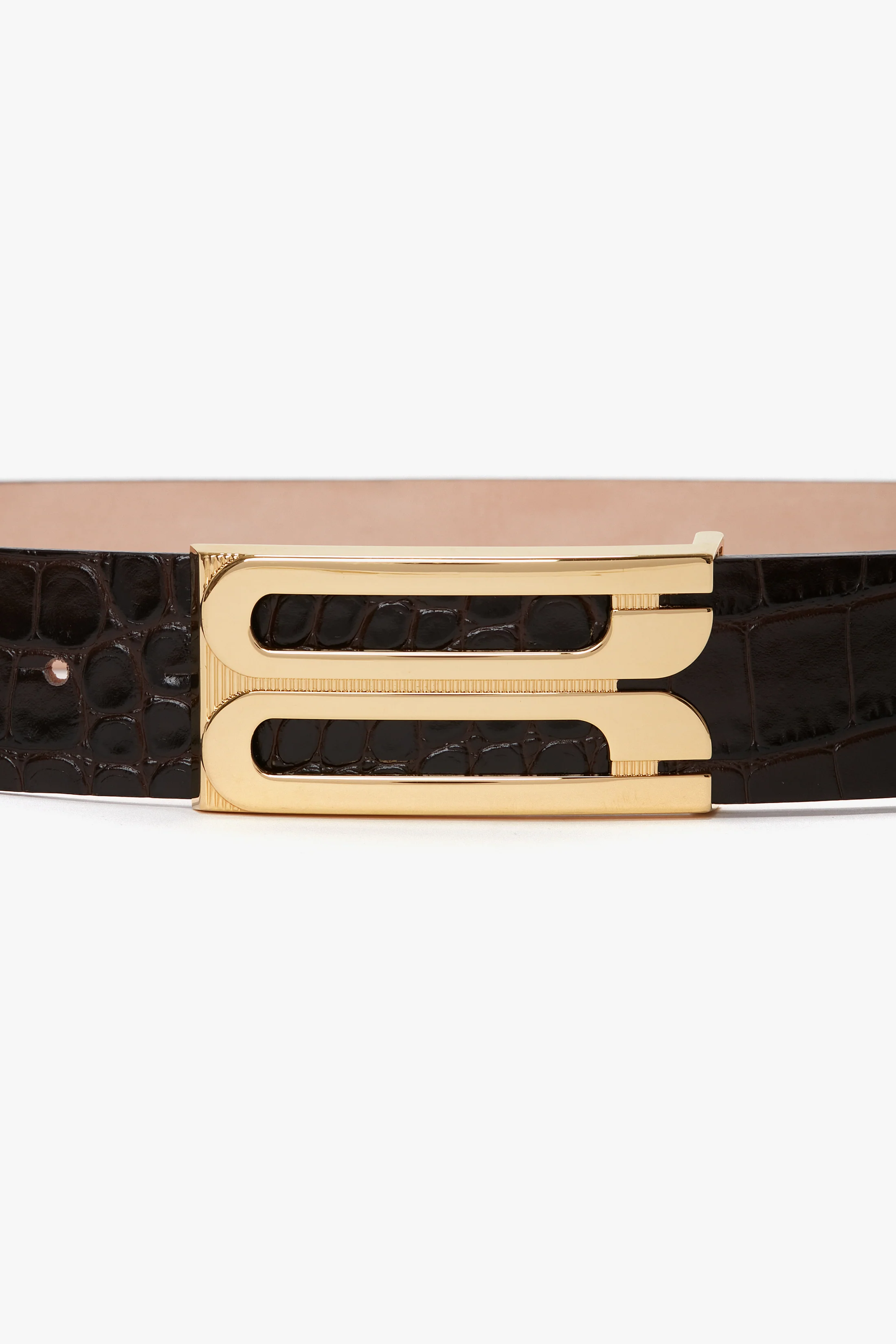 Jumbo Dorian Belt In Espresso Croc Embossed Calf Leather - XNAUWBI