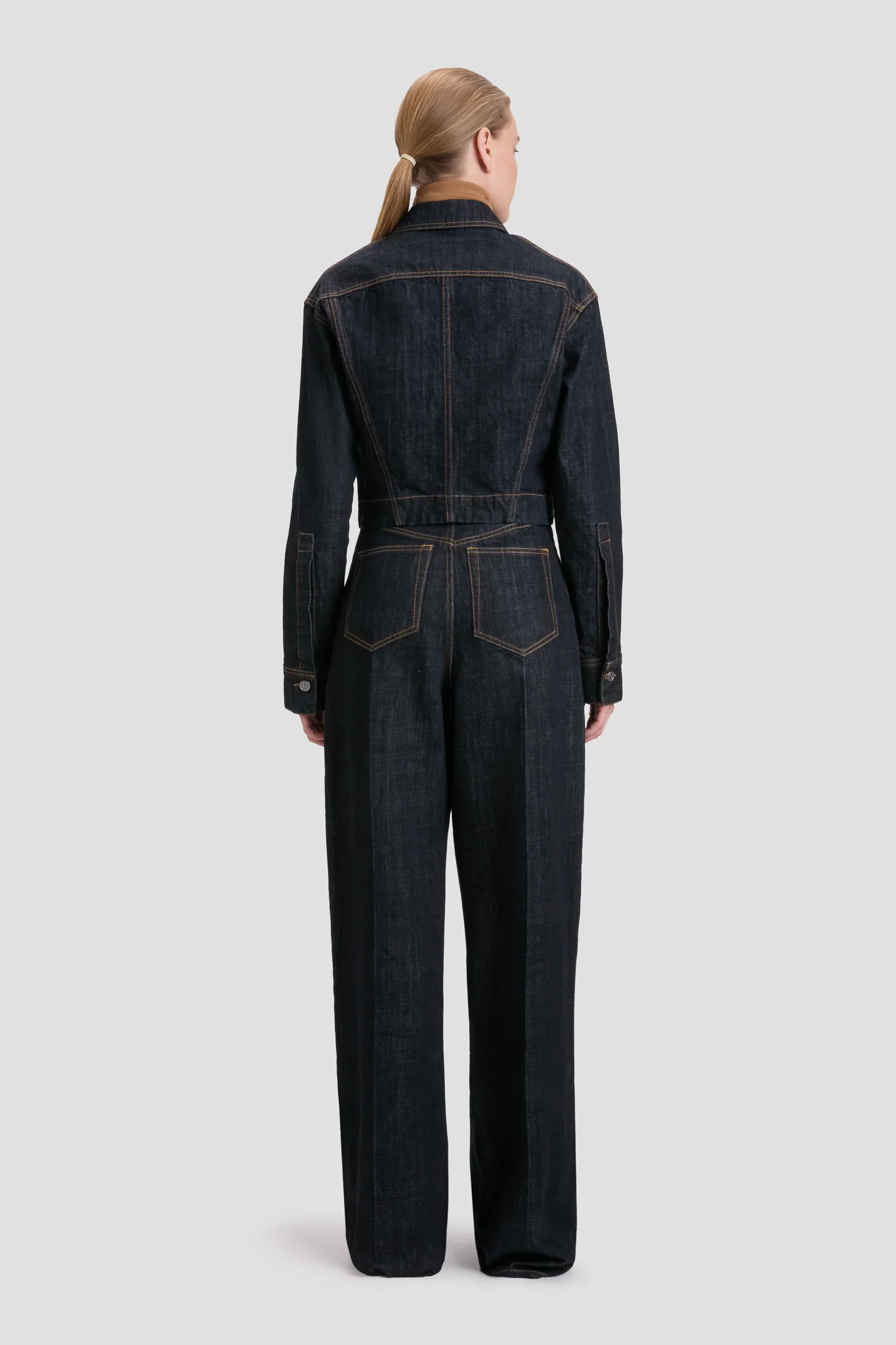 High Waisted Cinched Jean In Indigo Rinse - XNAUWBI