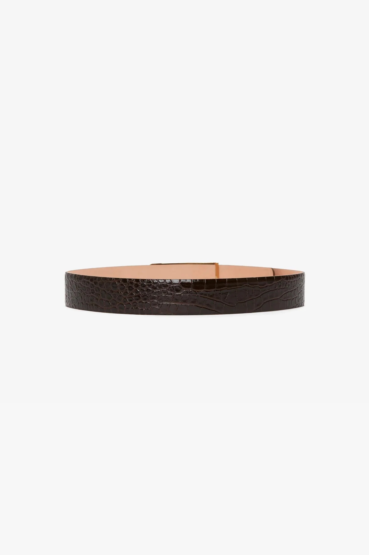Jumbo Dorian Belt In Chocolate Croc Embossed Leather - XNAUWBI