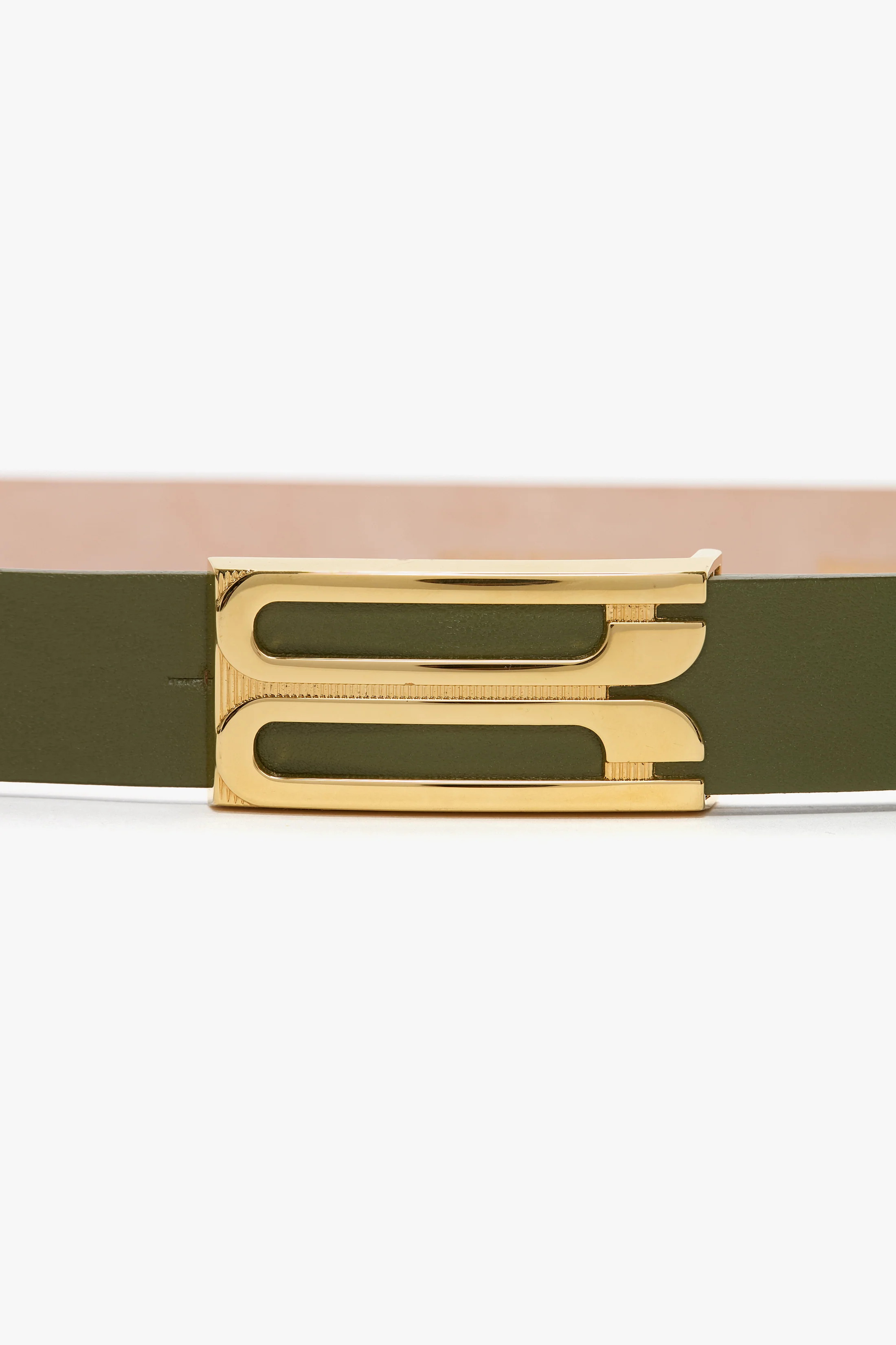 Regular Dorian Belt In Khaki Smooth Leather - XNAUWBI