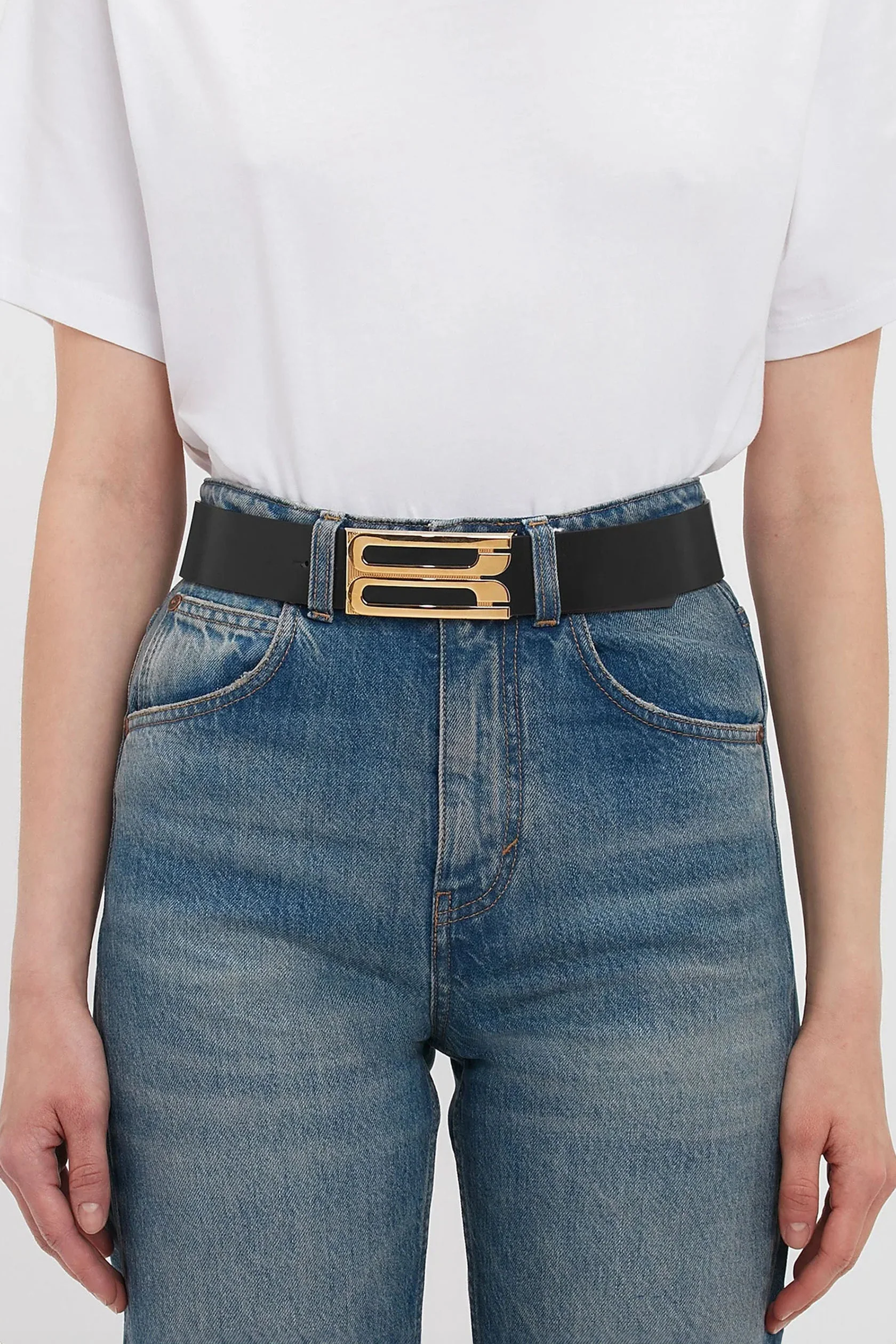 Jumbo Dorian Belt In Black Glossed Leather - XNAUWBI