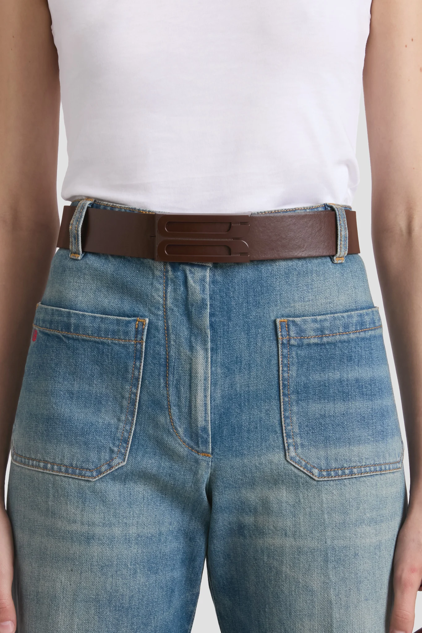 Tonal Jumbo Dorian Belt In Dark Brown Smooth Leather - XNAUWBI
