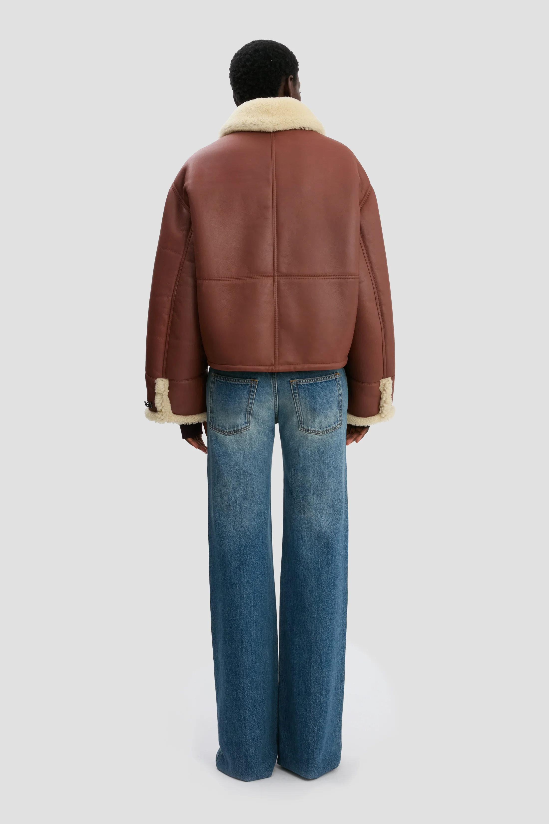 Shearling Jacket In Brown-Cream - XNAUWBI