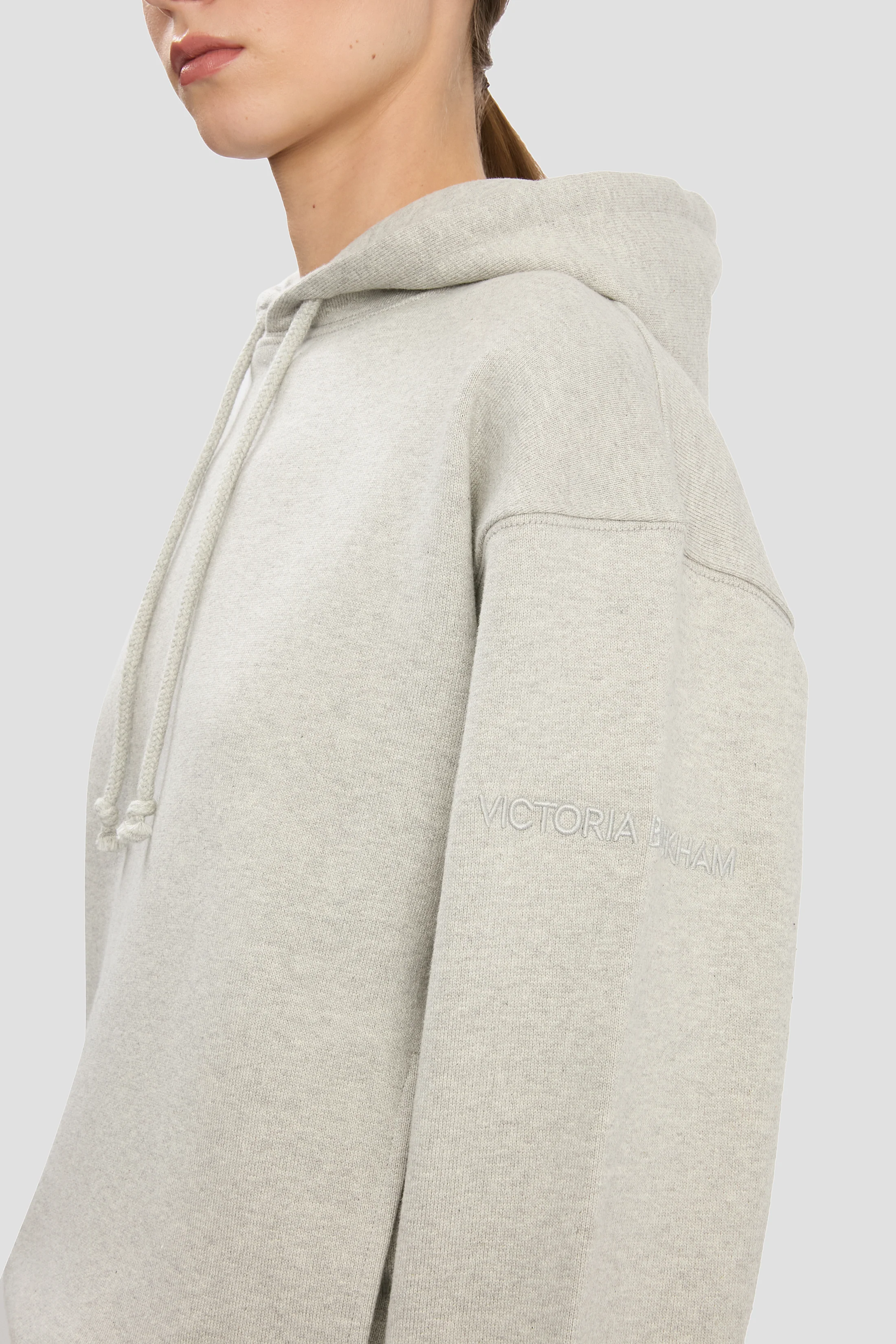 Logo Embroidered Hoodie In Grey Marl - XNAUWBI
