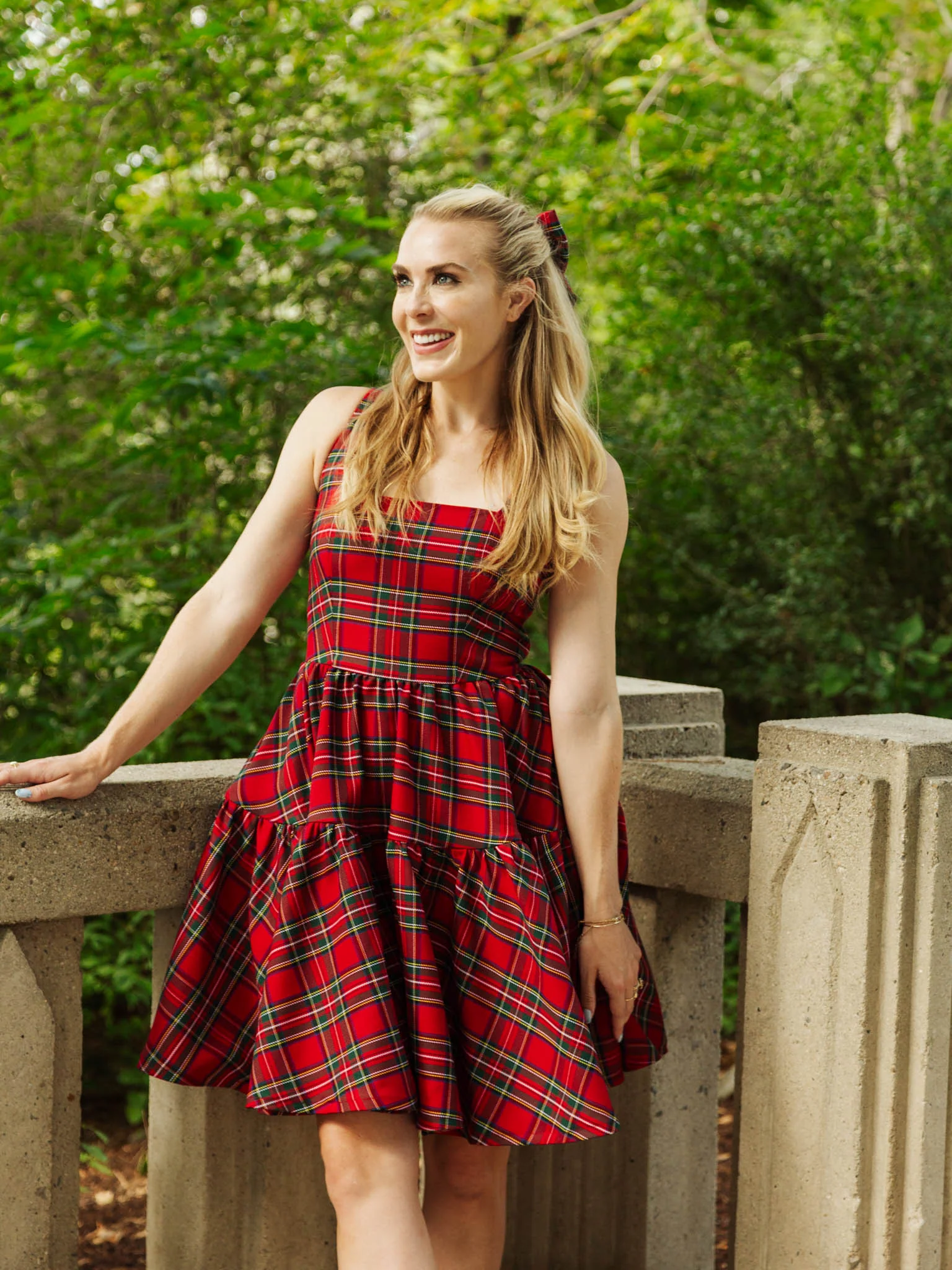 Journey Dress in Red Plaid - XNAUWBI