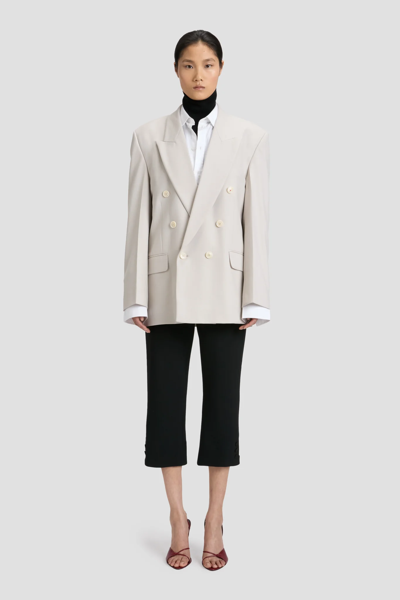Relaxed Double Breasted Jacket In Pumice - XNAUWBI