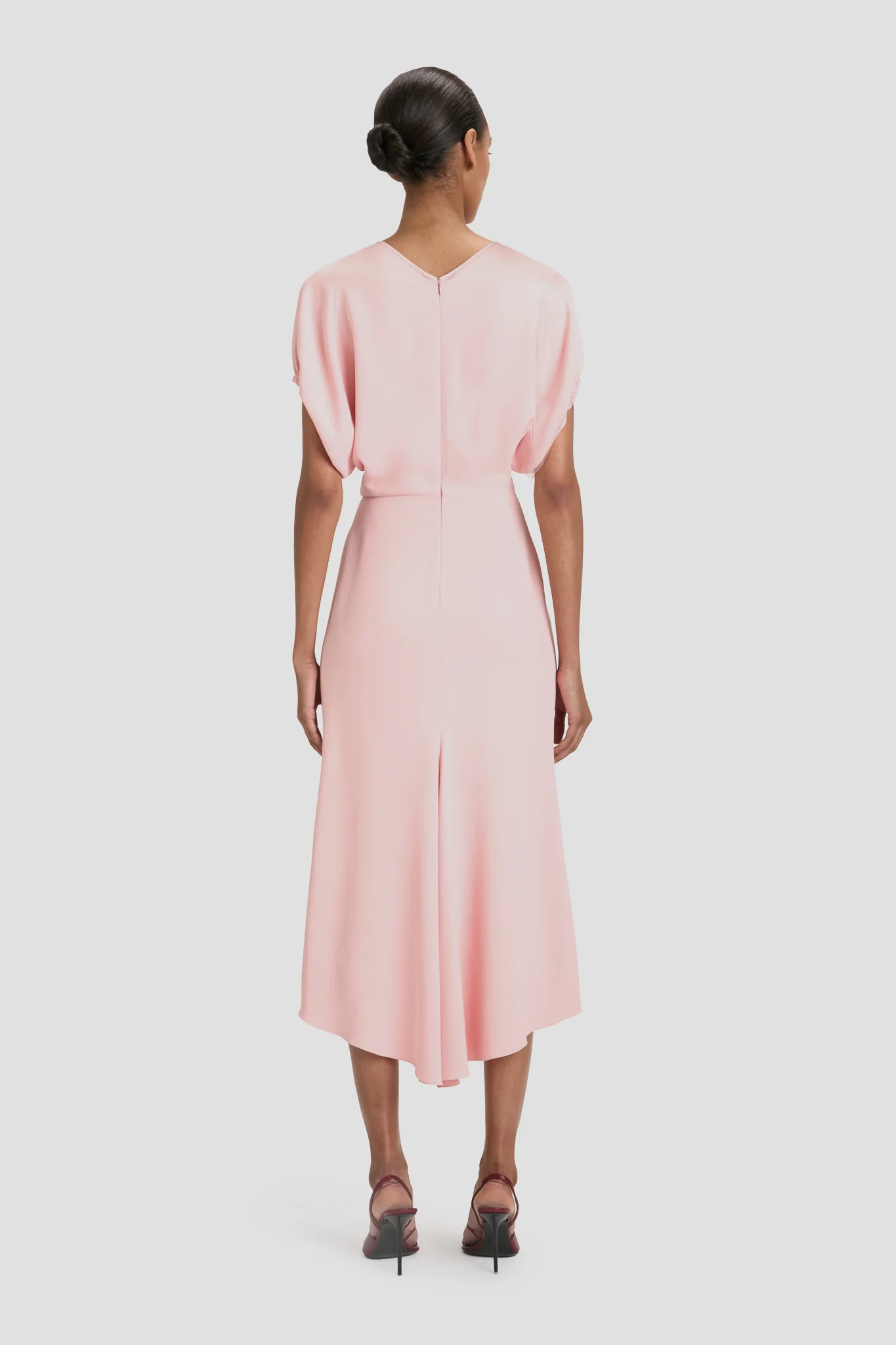 Edith Midi Dress In Antique Pink - XNAUWBI