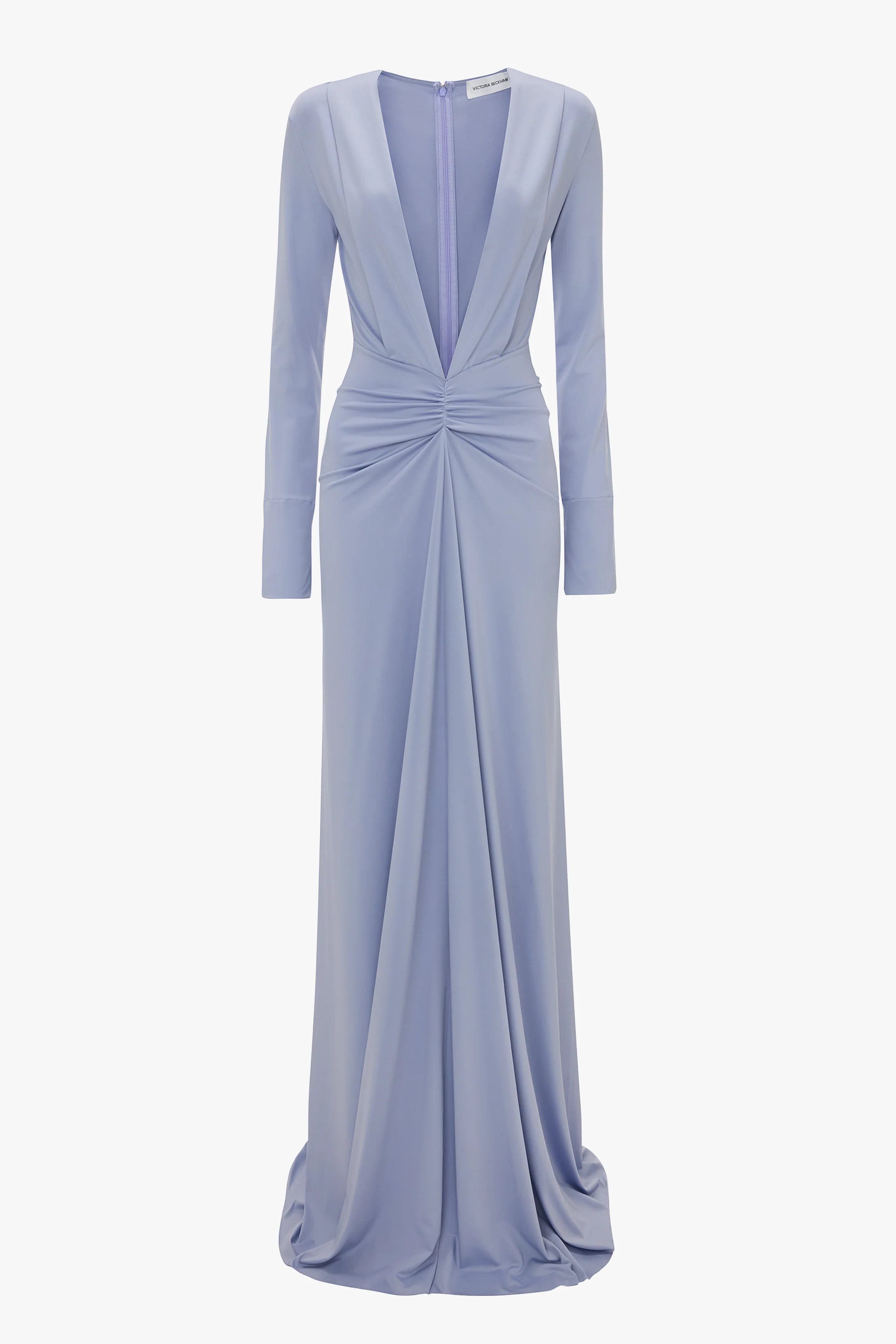 Deep V-Neck Gown In Delphinium - XNAUWBI