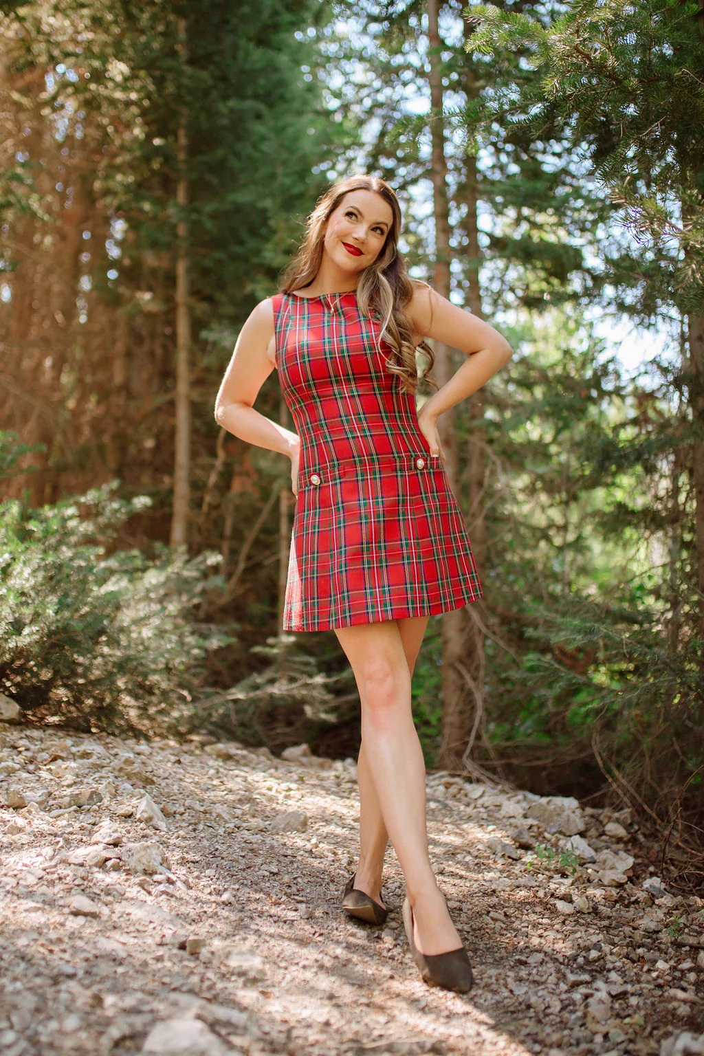 Classic Dress in Red Plaid - XNAUWBI