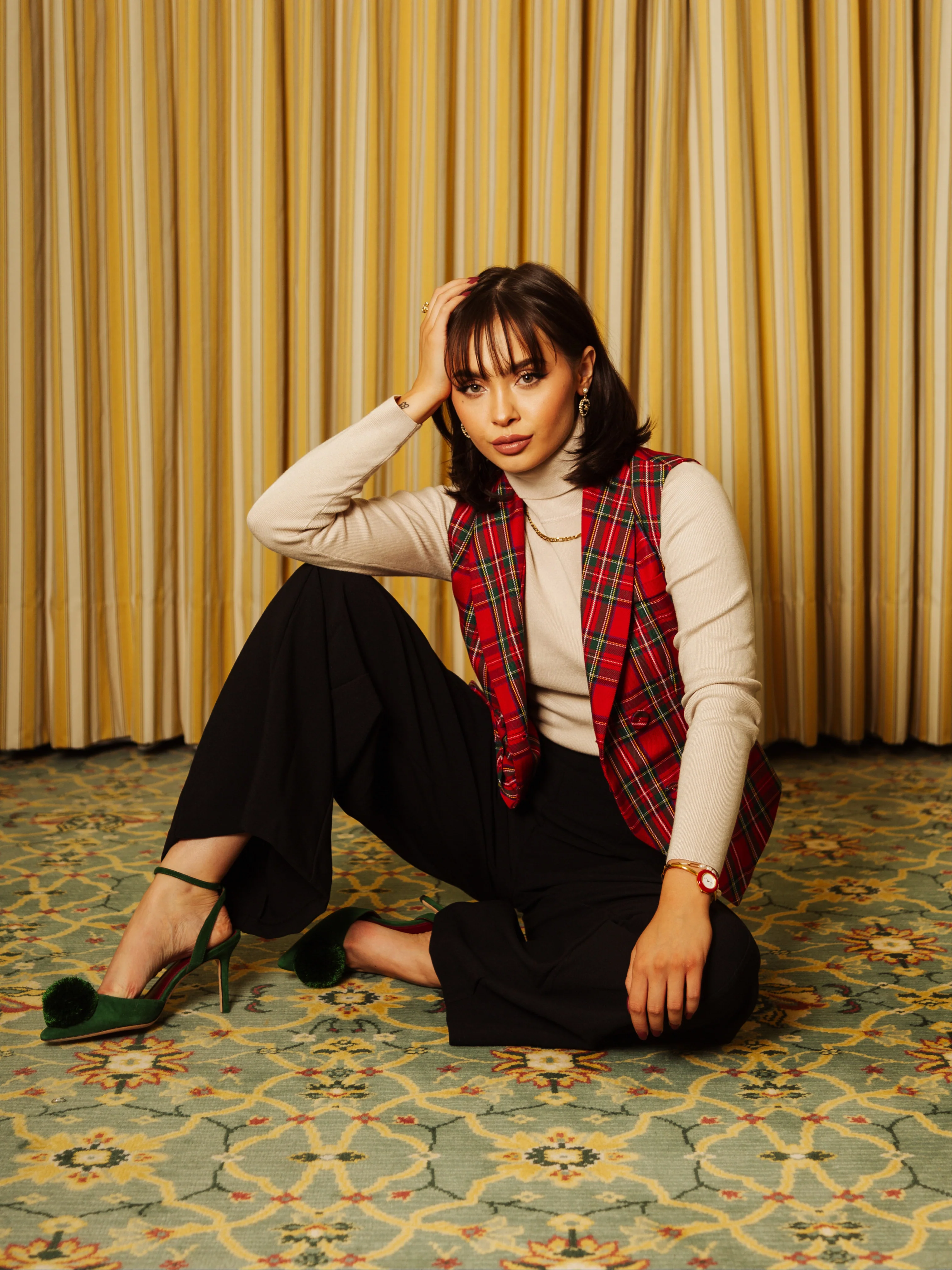 Vest in Red Plaid - XNAUWBI