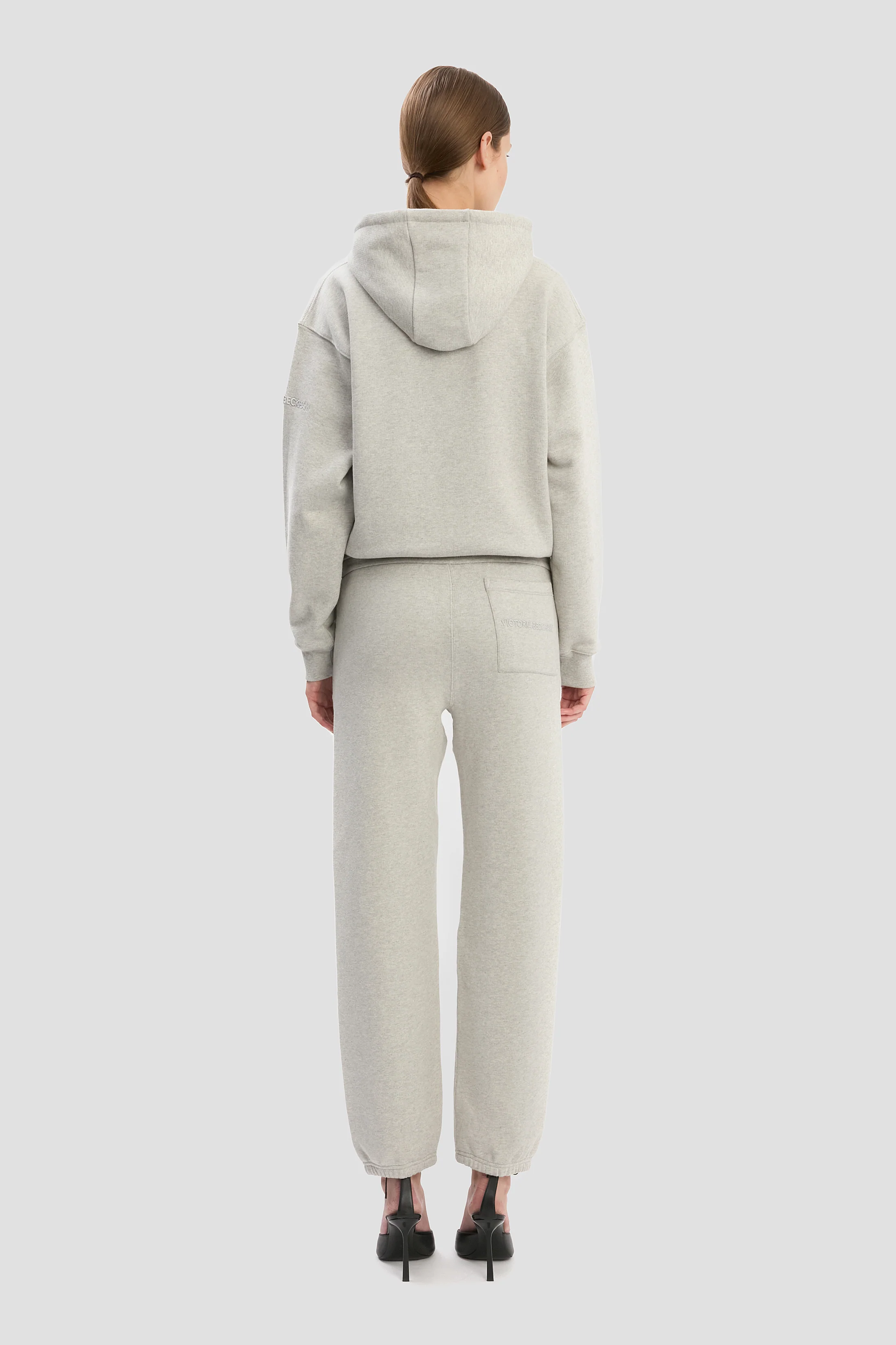 Logo Embroidered Hoodie In Grey Marl - XNAUWBI