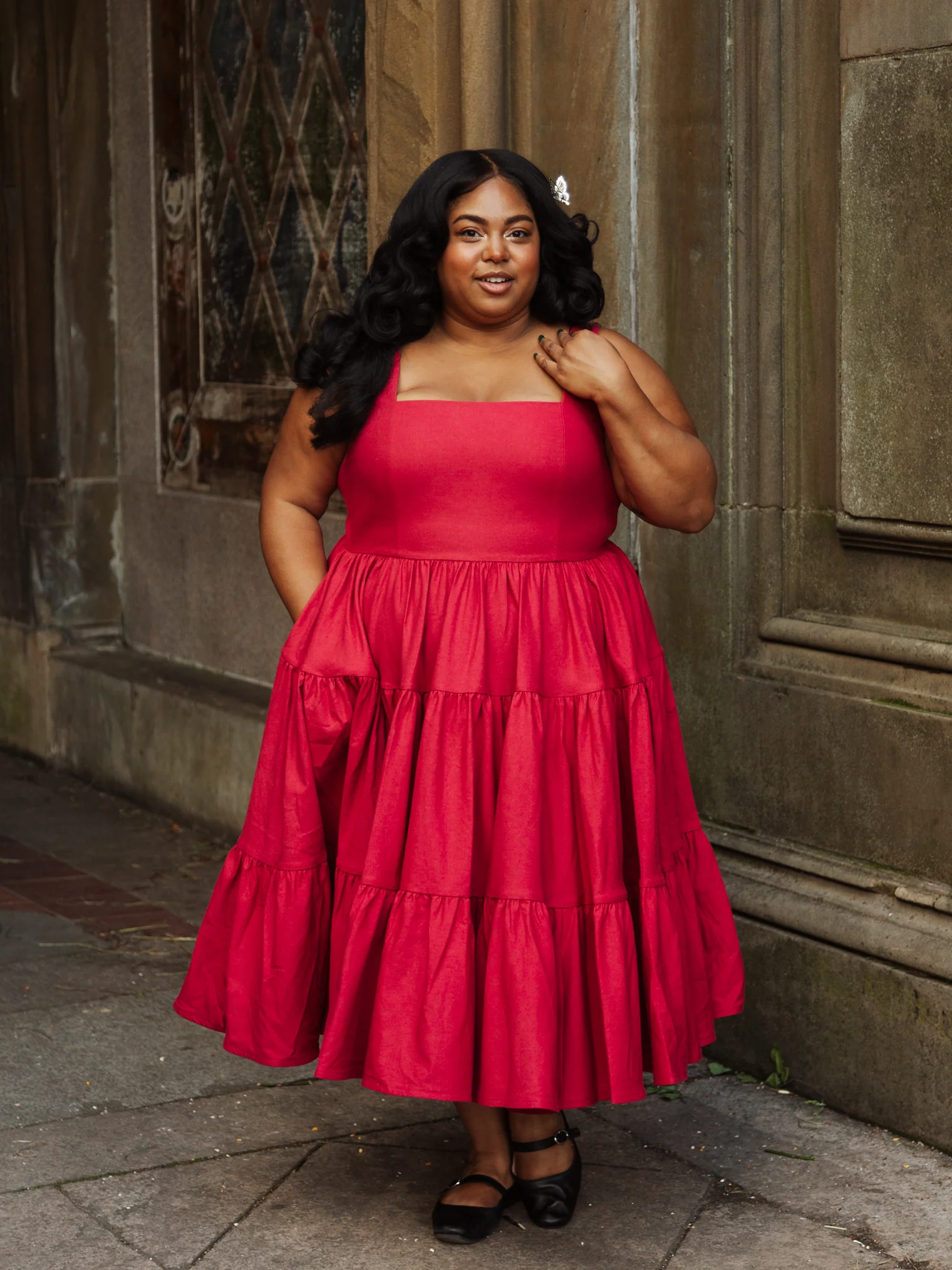 Madonna Midi Dress in Poppy - XNAUWBI