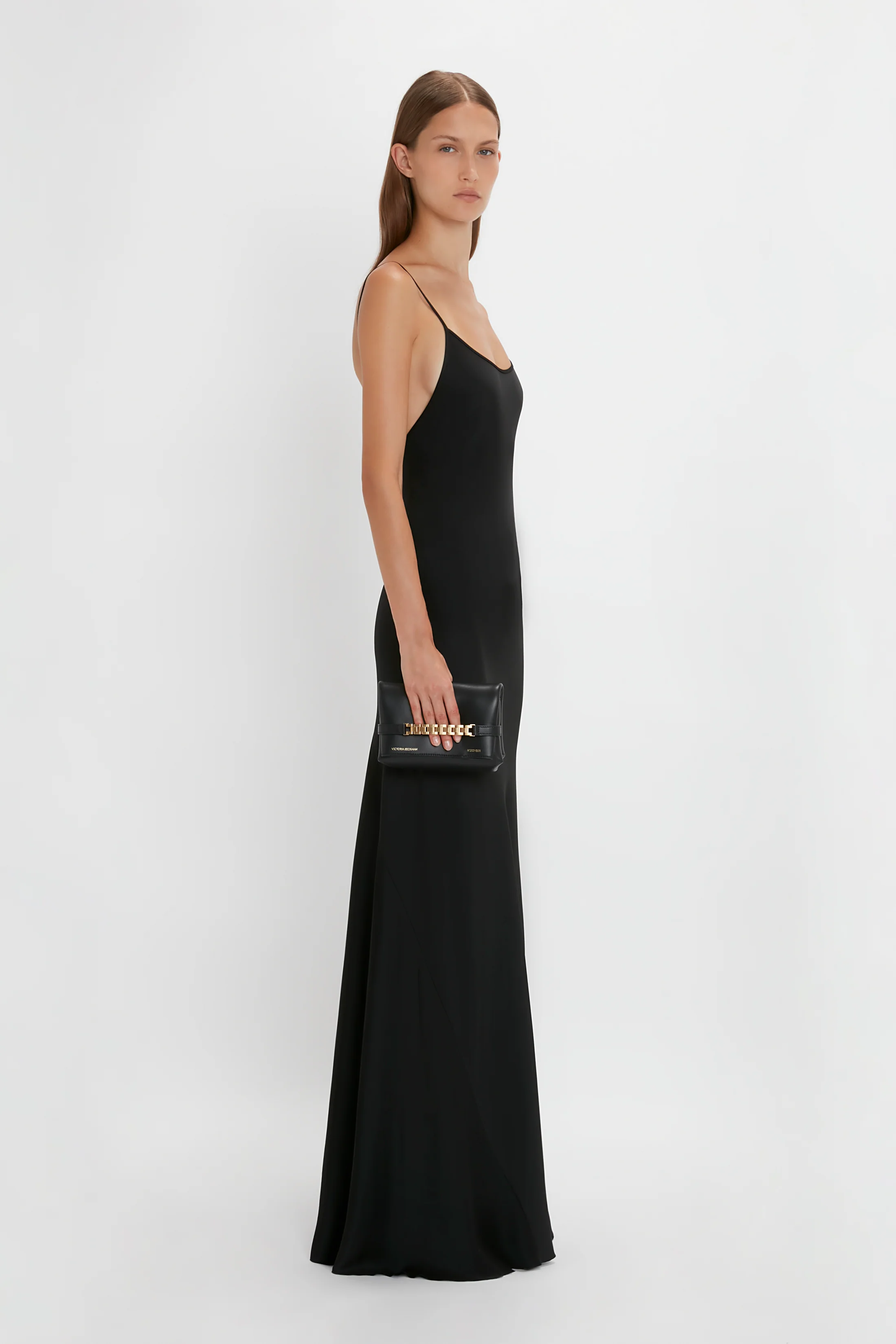 Floor-Length Cami Dress In Black - XNAUWBI