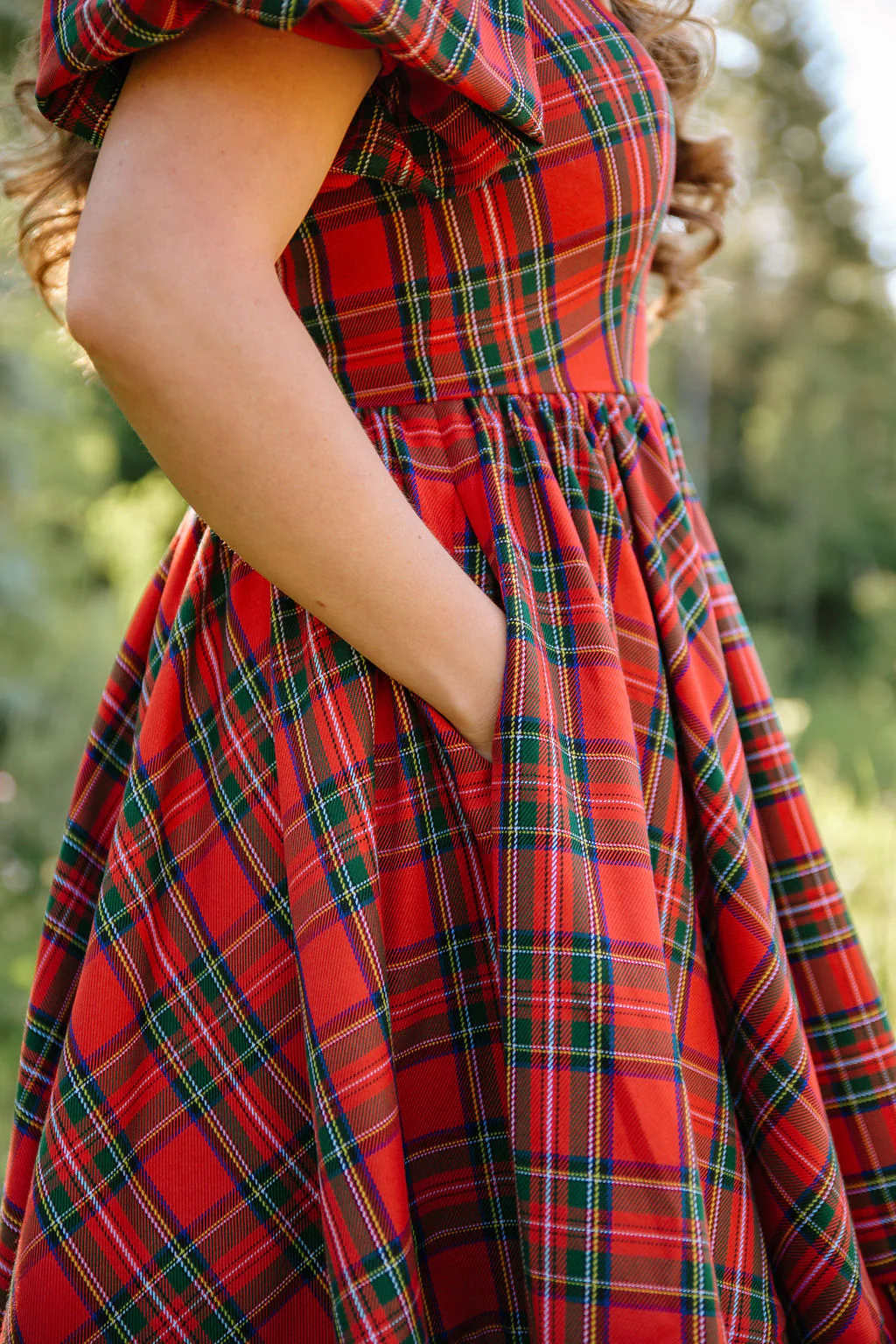 Novella Dress in Red Plaid - XNAUWBI