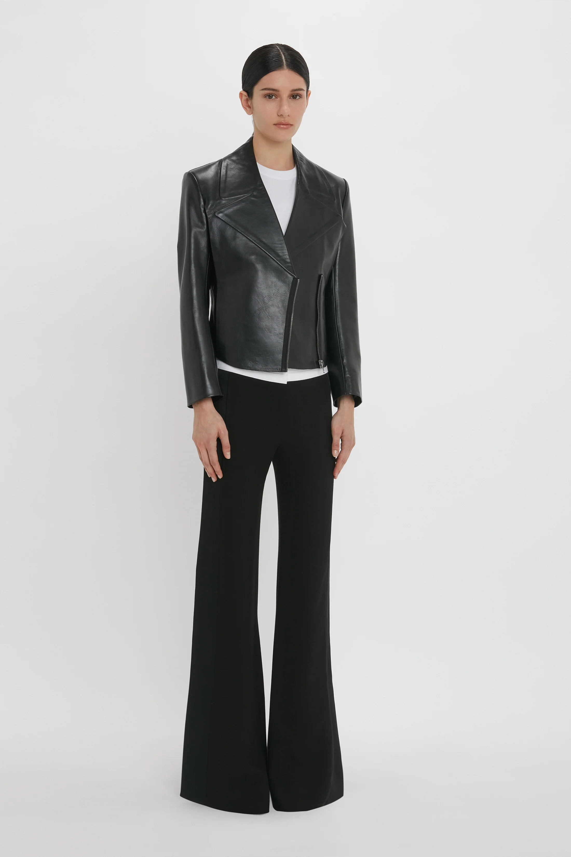 Leather Biker Jacket In Black - XNAUWBI
