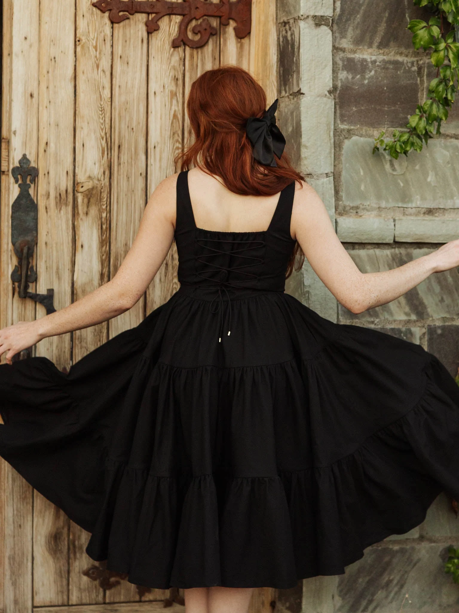 Madonna Midi Dress in Odile Black - XNAUWBI