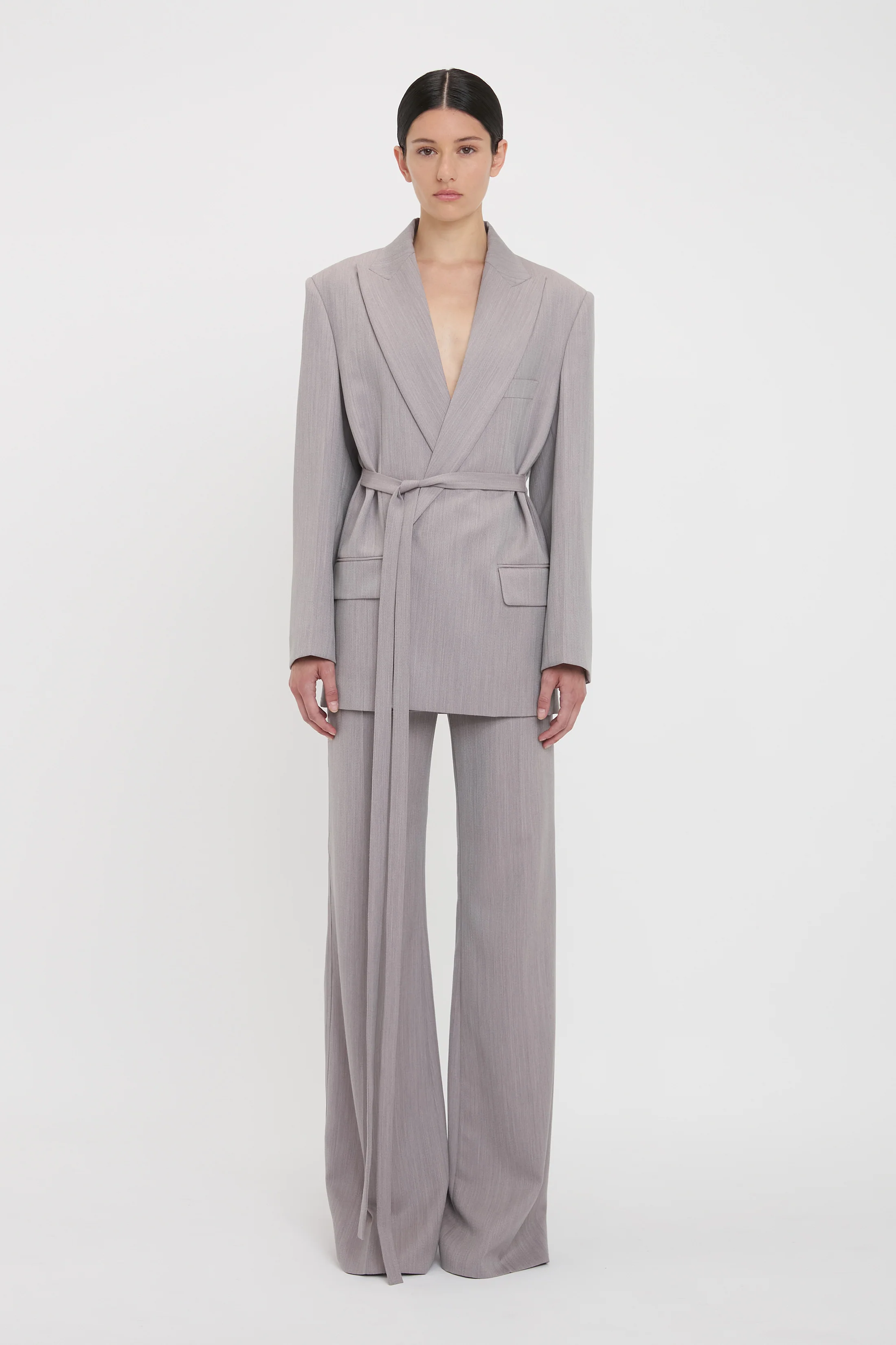 Tailored Belted Jacket In Quartz - XNAUWBI