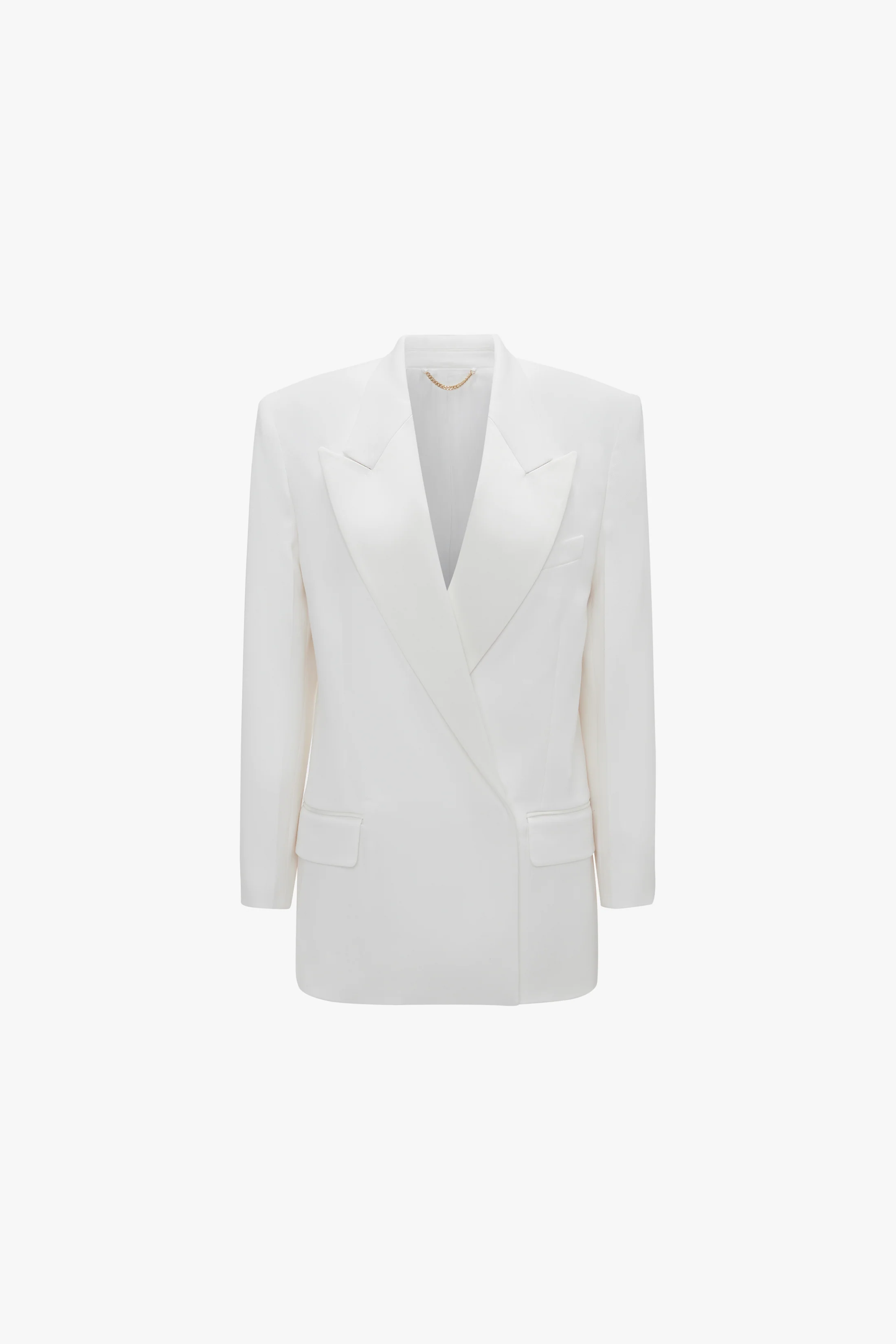 Double Breasted Tuxedo Jacket In Ivory - XNAUWBI