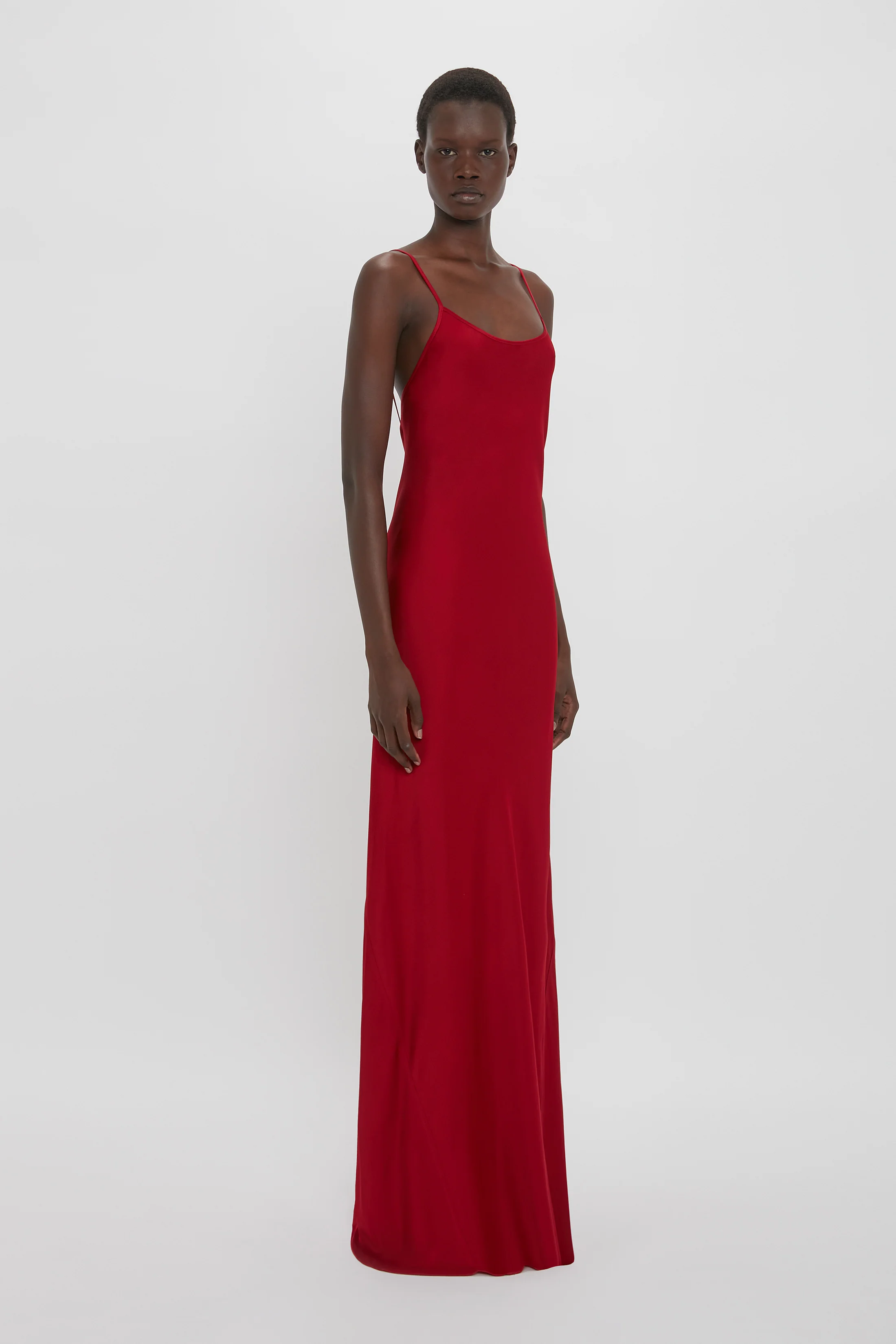 Low Back Cami Floor-Length Dress In Poppy Red - XNAUWBI