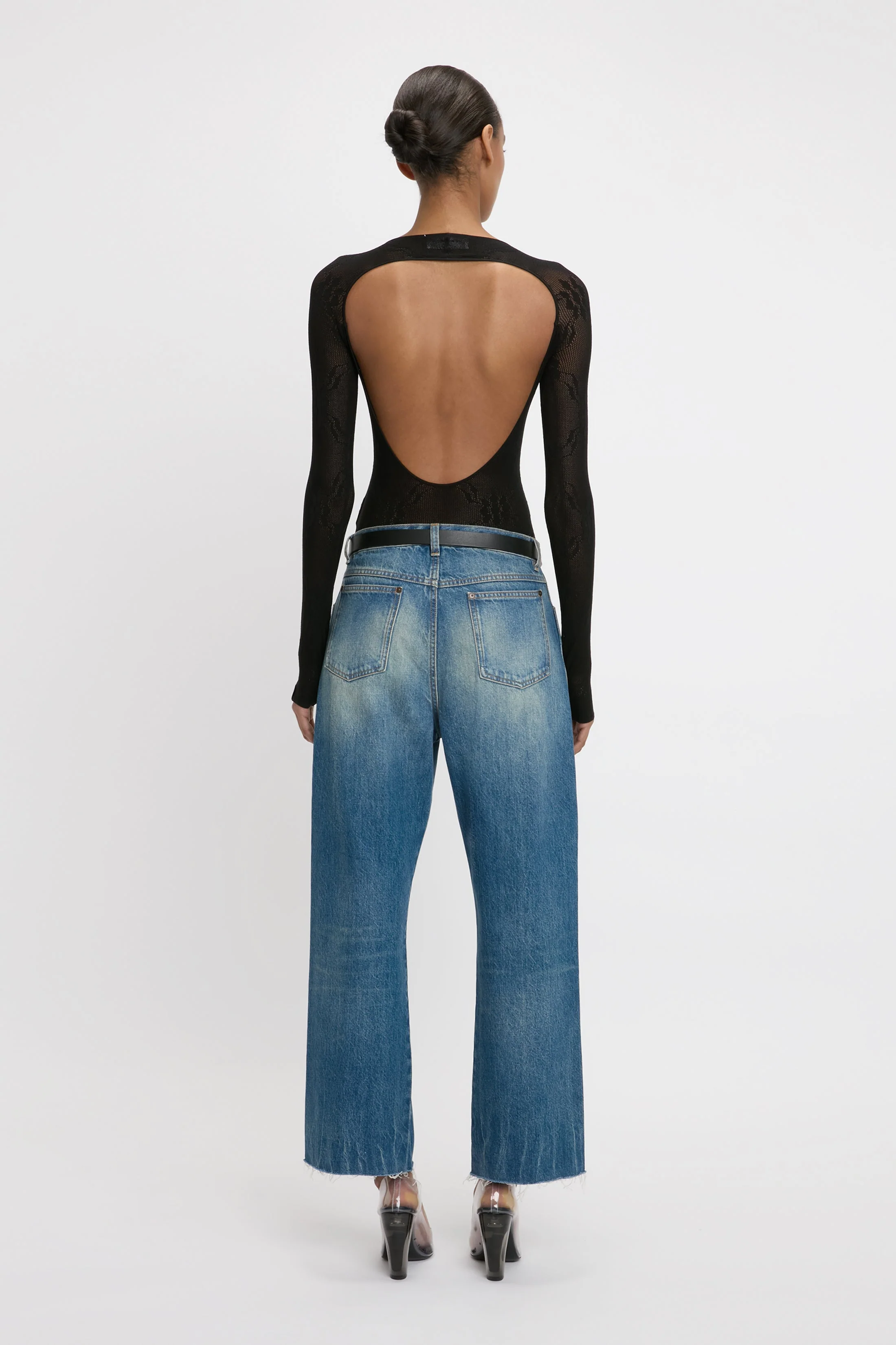 Backless Bodysuit In Black - XNAUWBI