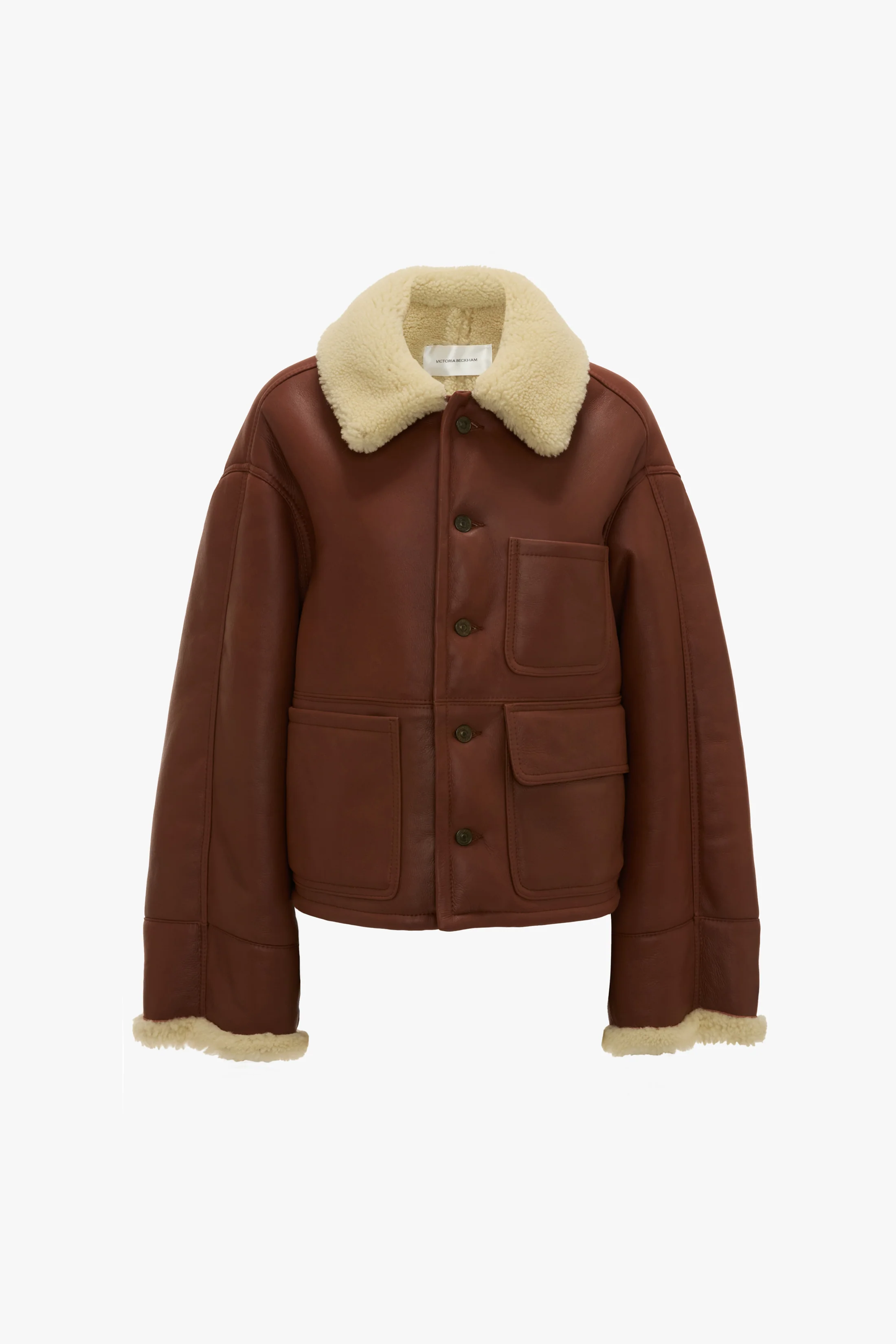 Shearling Jacket In Brown-Cream - XNAUWBI
