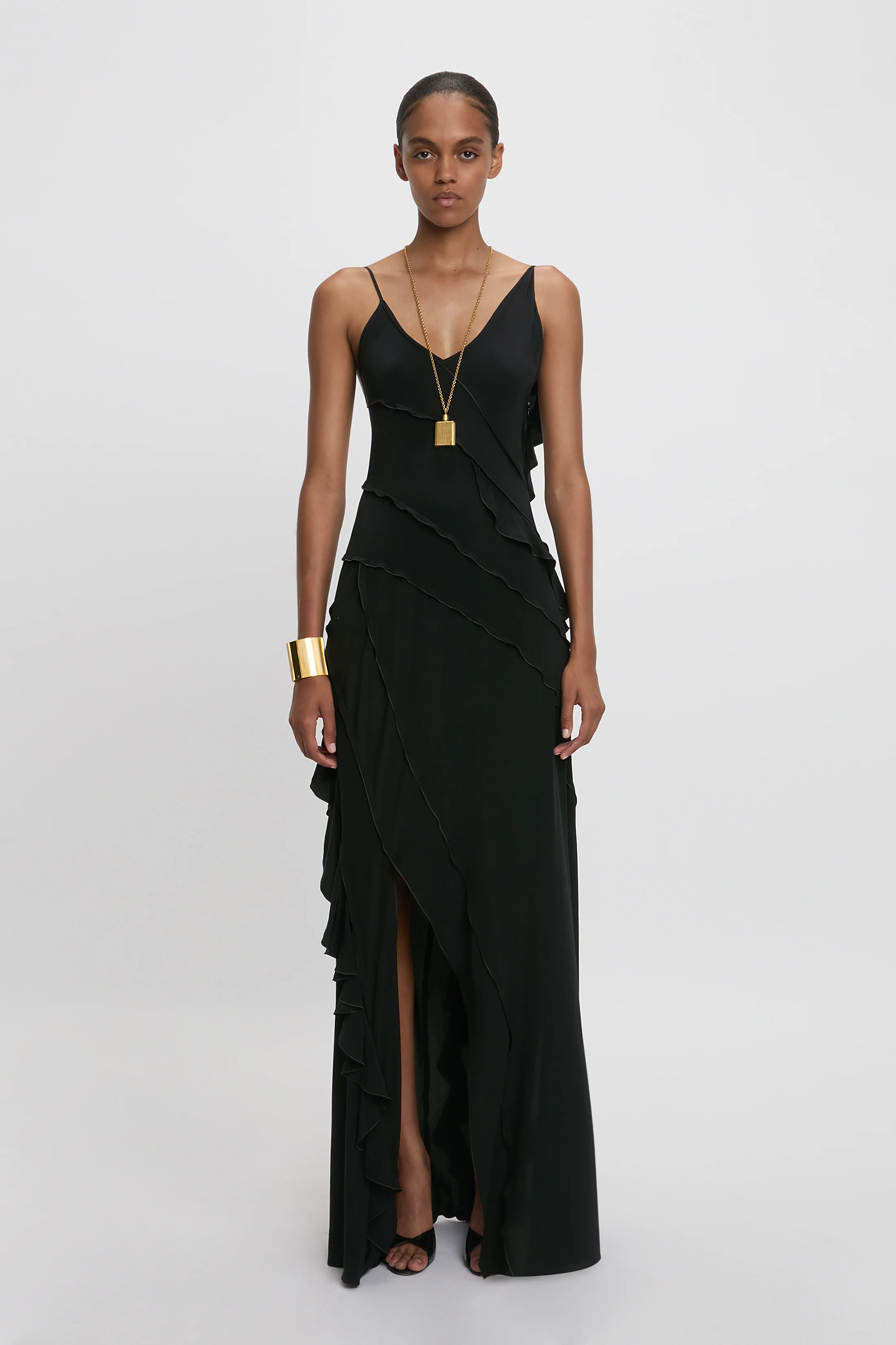 Frill Dress In Black - XNAUWBI