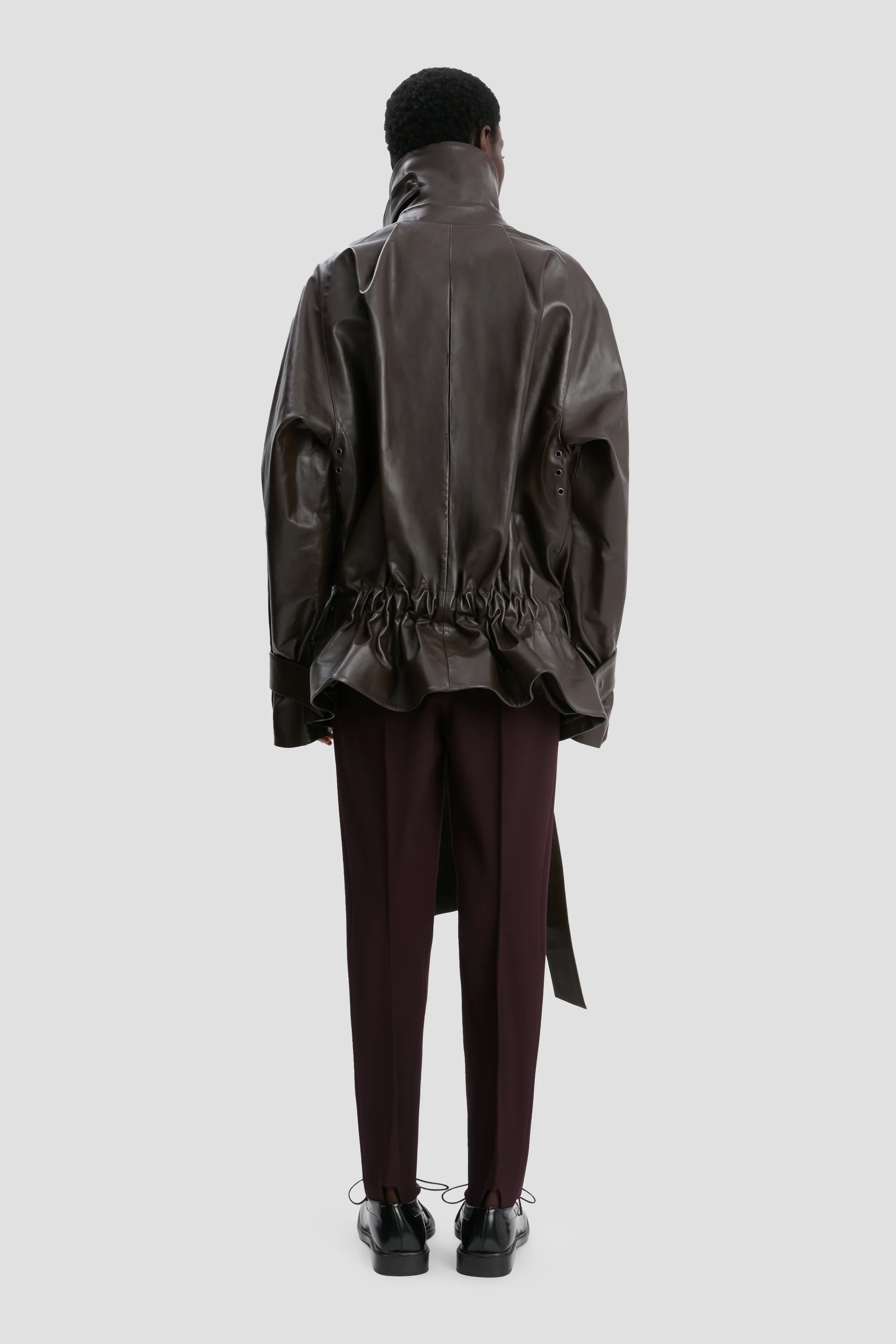 Leather Trench In Dark Chocolate - XNAUWBI