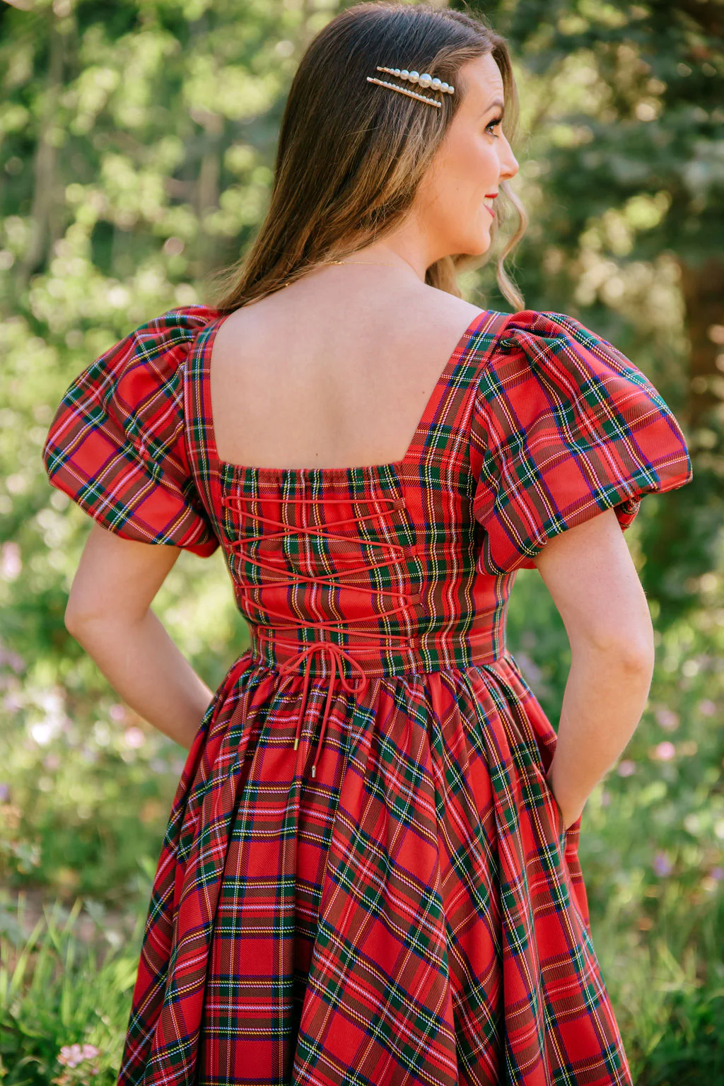 Novella Dress in Red Plaid - XNAUWBI